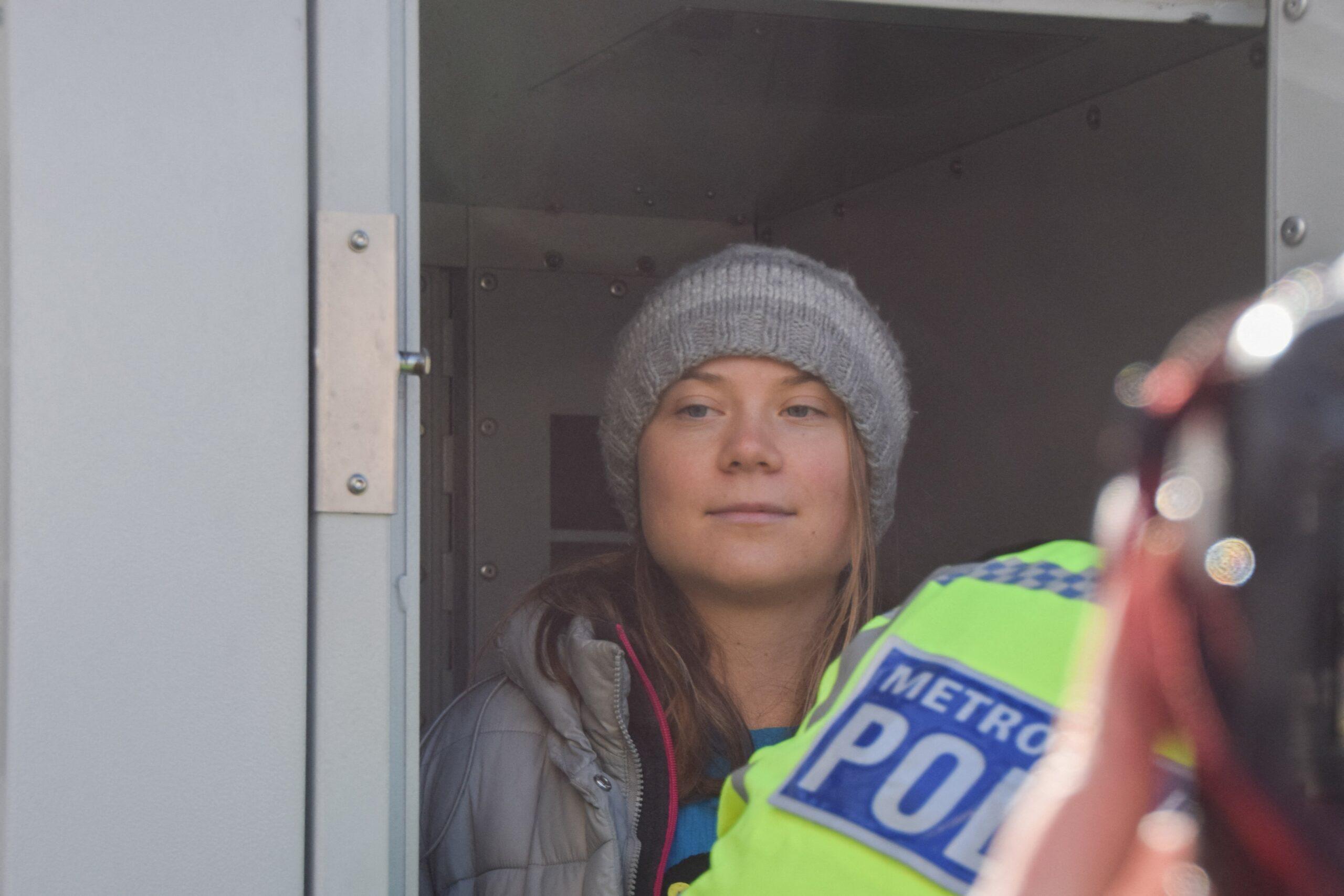 Greta Thunberg arrested at oil protest in London, UK -17 Oct 2023