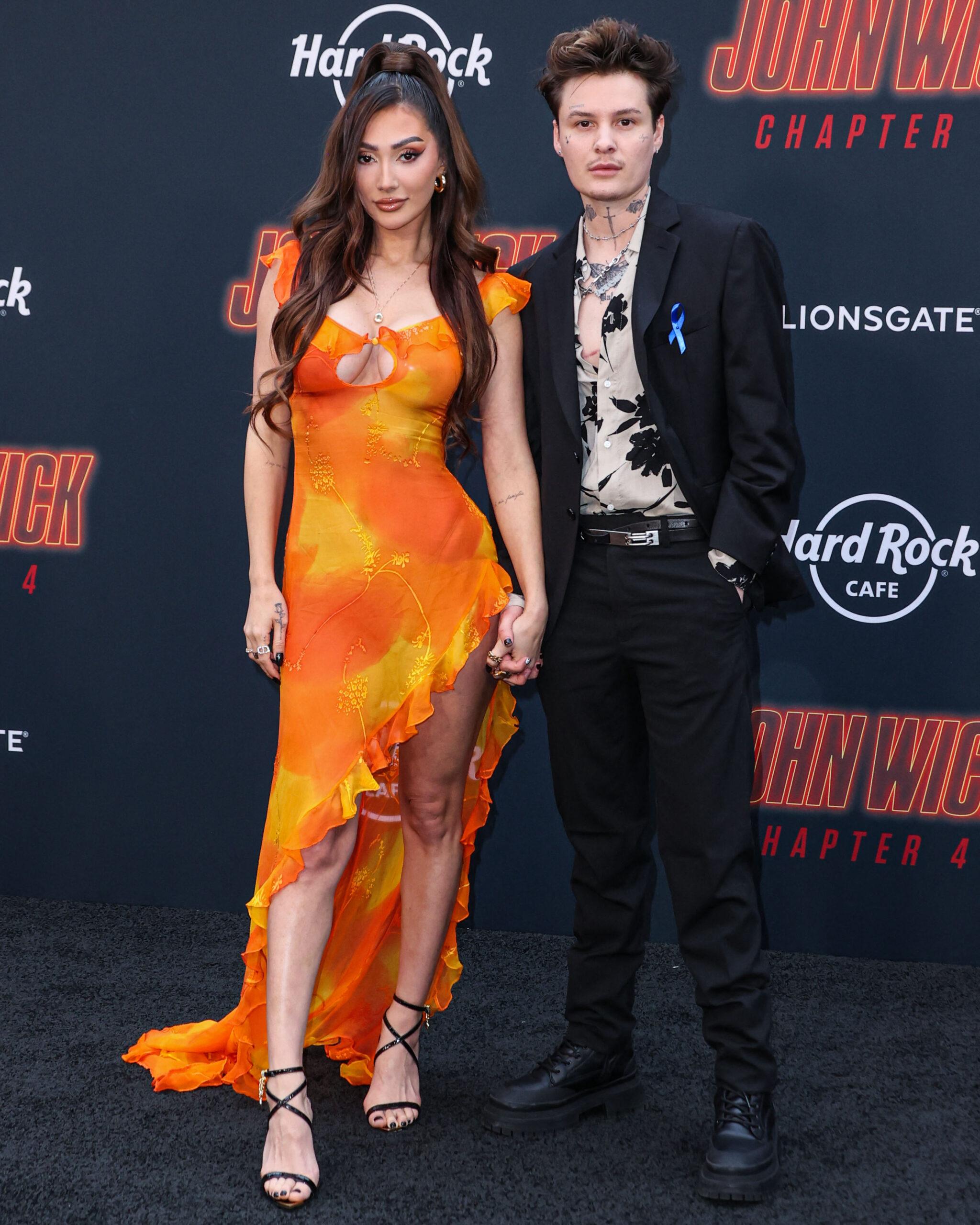 Francesca Farago and partner Jesse Sullivan at Los Angeles Premiere Of Lionsgate's 'John Wick: Chapter 4'