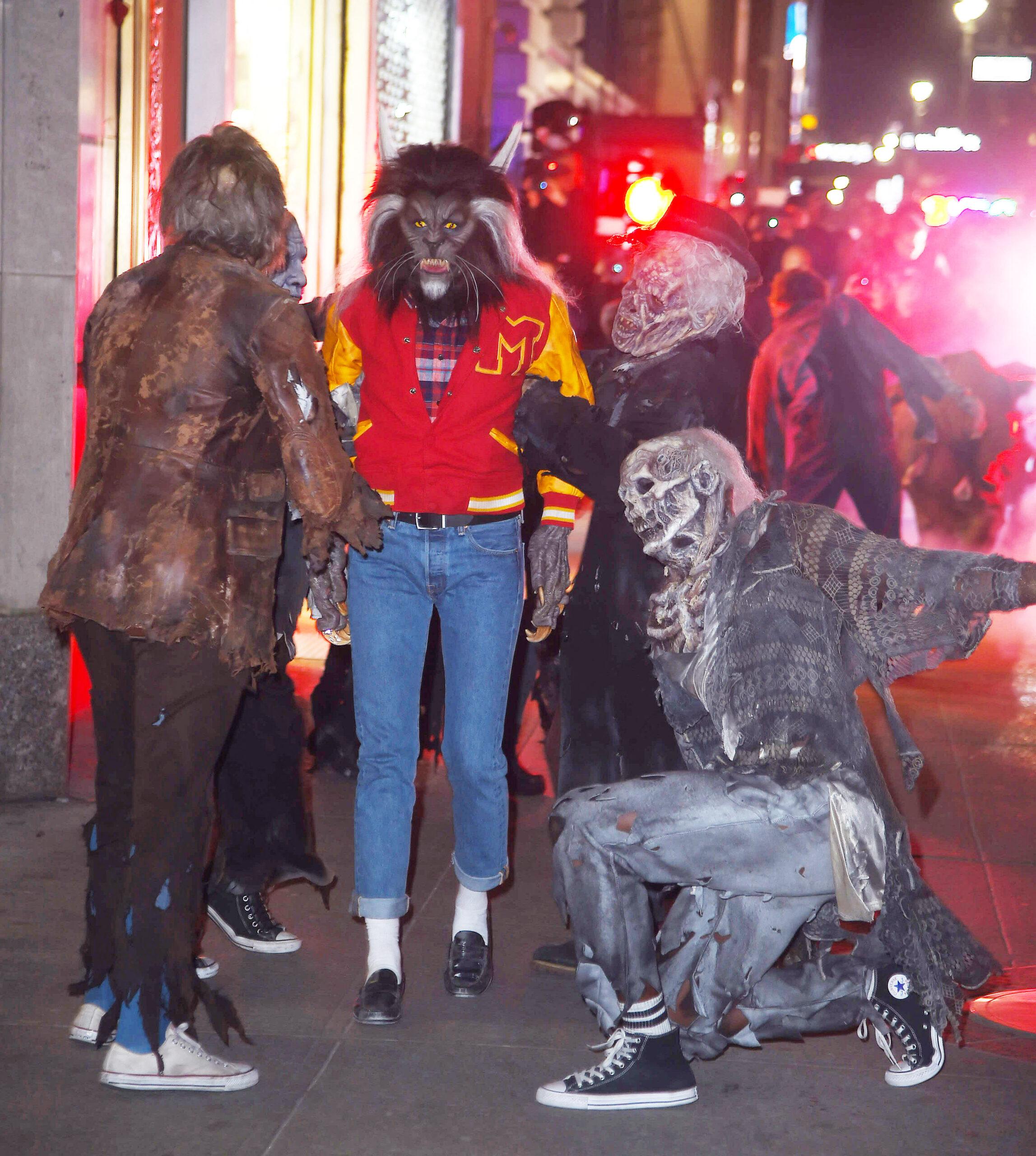 Heidi Klum dressed as Michael Jackson's Thriller Werewolf for her annual Halloween party