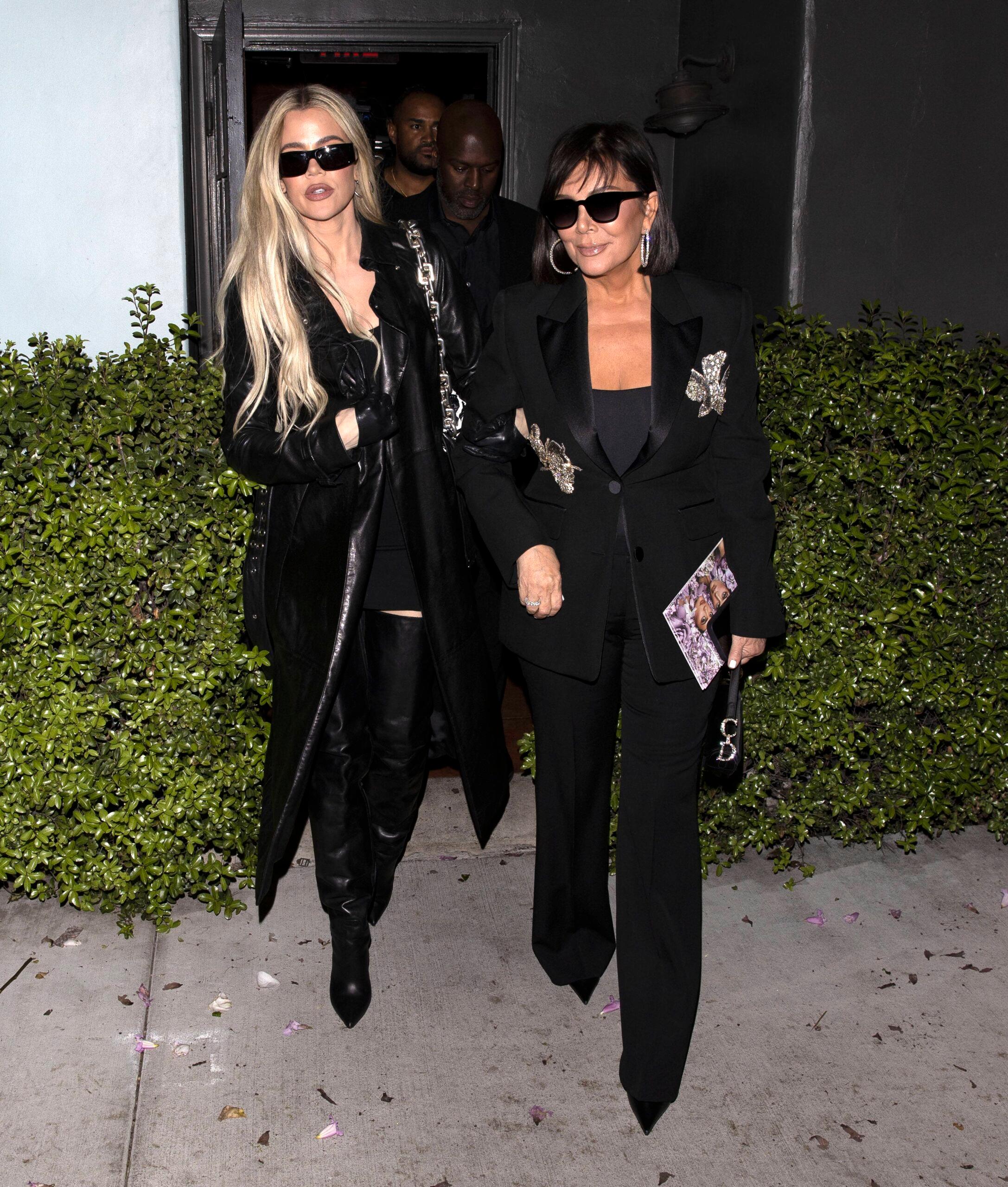 Khloe Kardashian, Kris Jenner and Korey Gamble leave dinner together at Osteria Mozza in Hollywood, CA