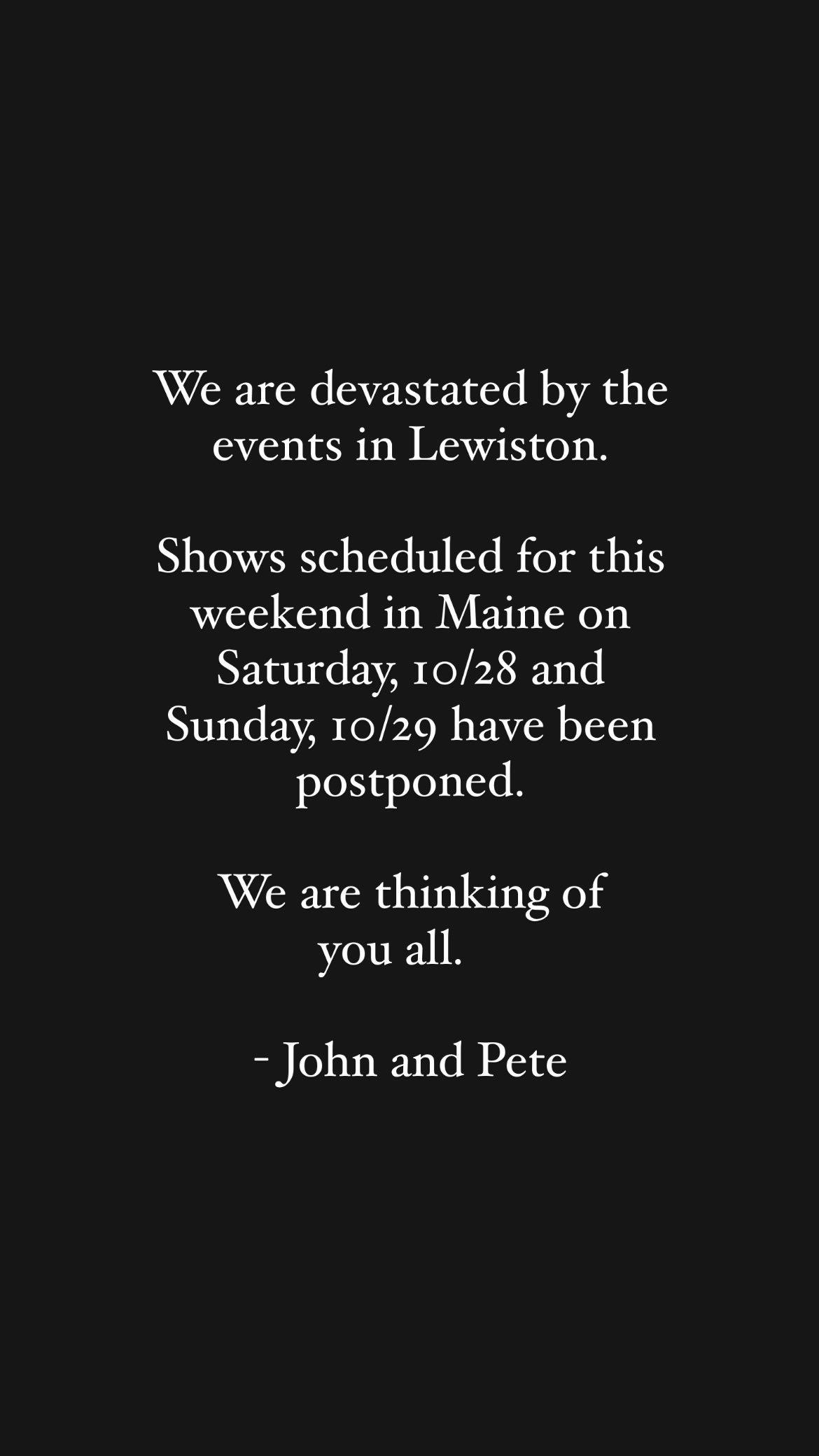 Pete Davidson and John Mulaney Comment On Maine Mass ShootingsIn