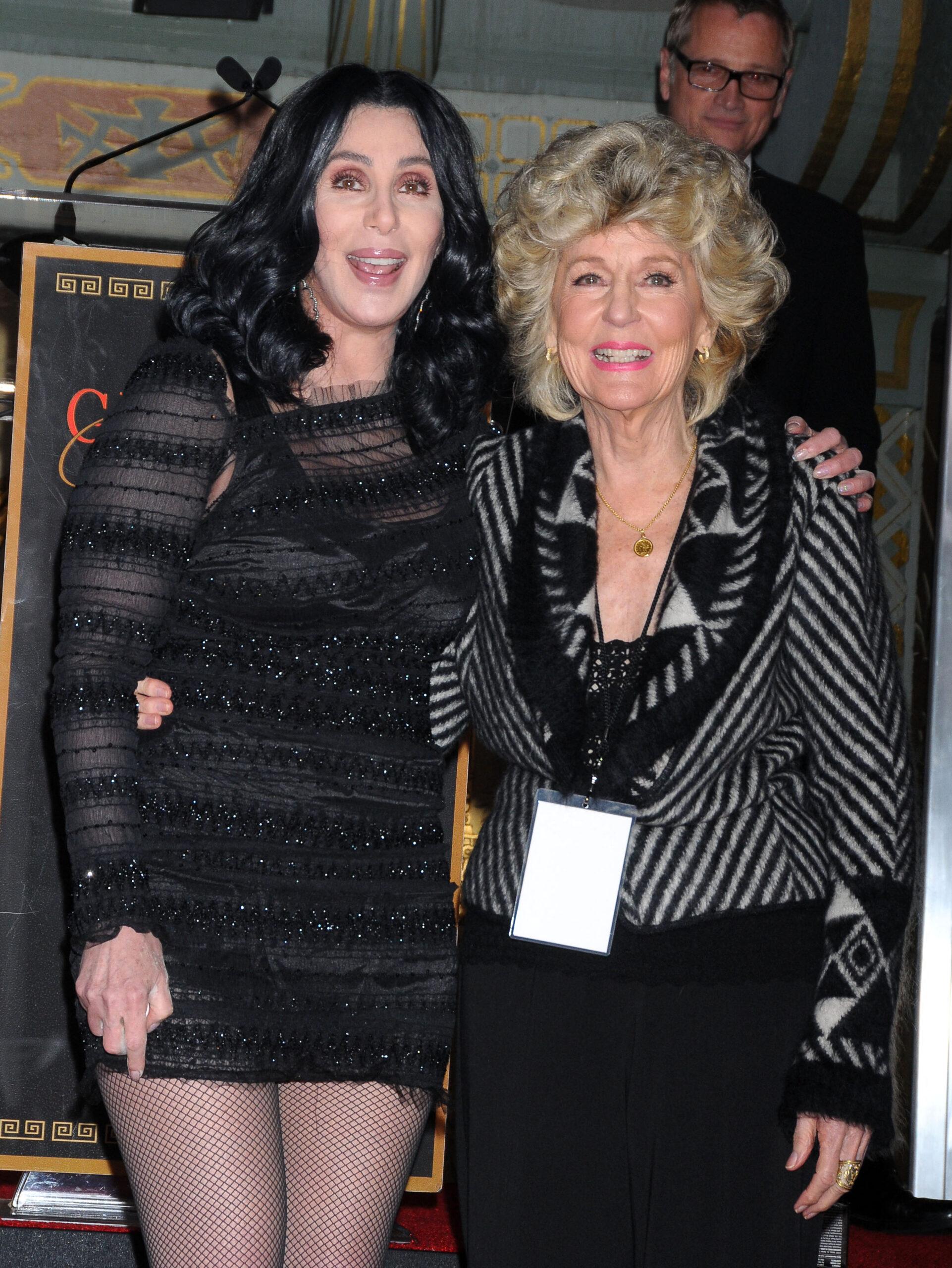 Cher and mother Georgia Holt attend Cher Hand and Footprint Ceremony at Grauman's Chinese Theatre