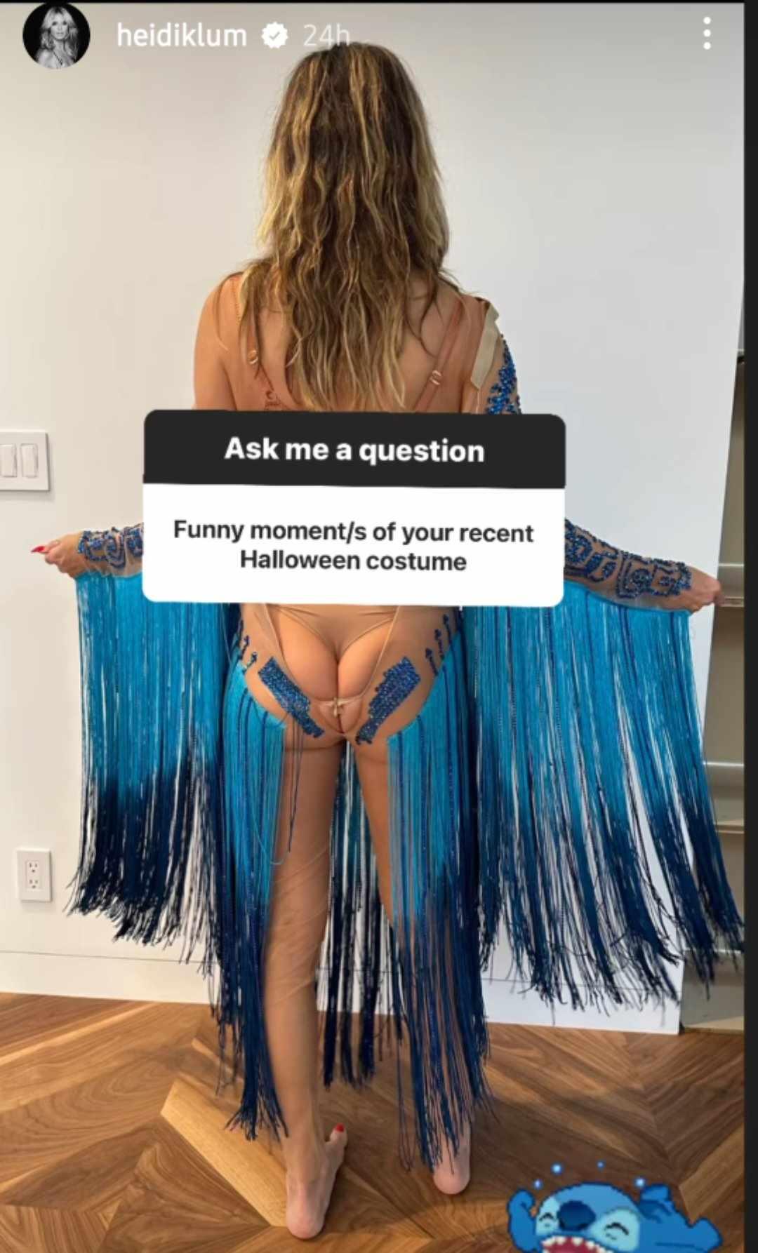 Heidi Klum bares her booty for Halloween prep