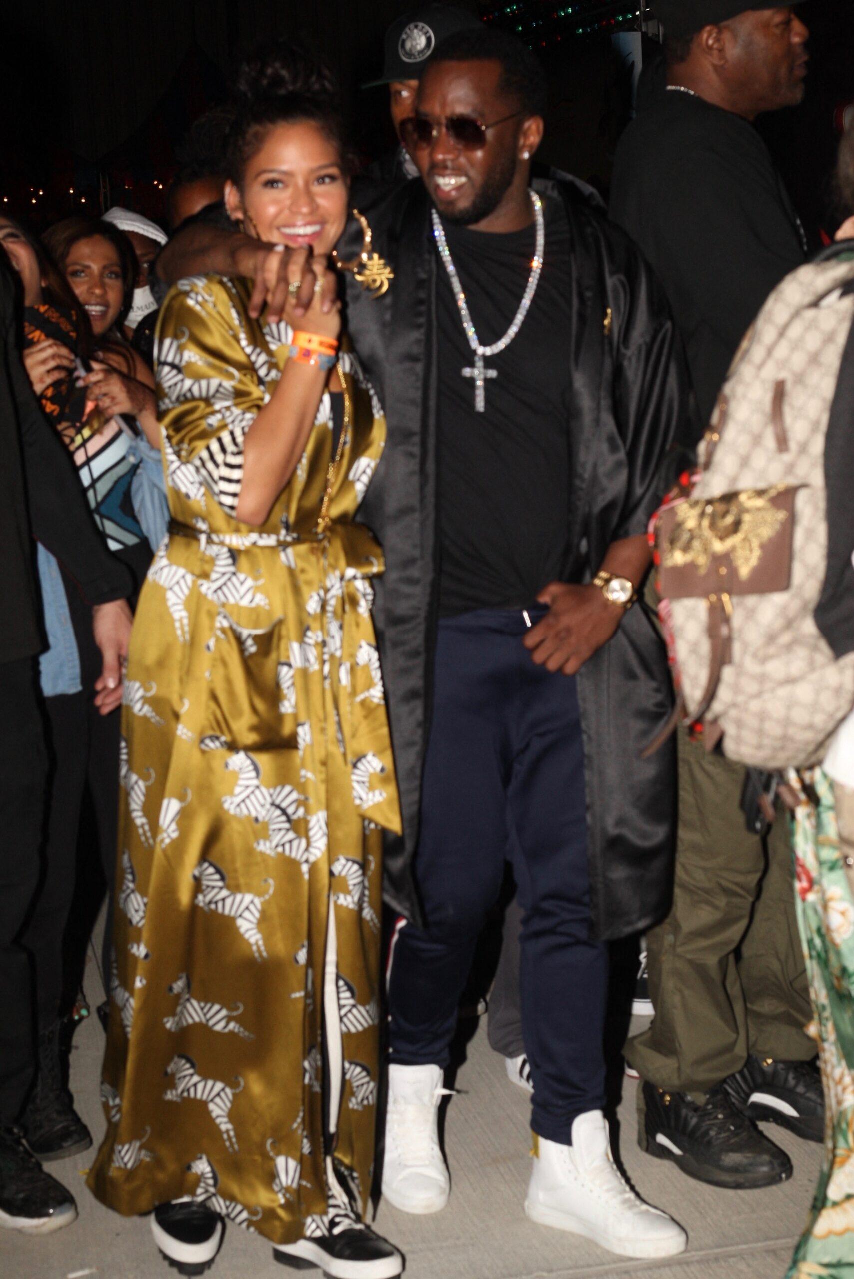 Diddy and Cassie are seen at the Neon Carnival in Coachella