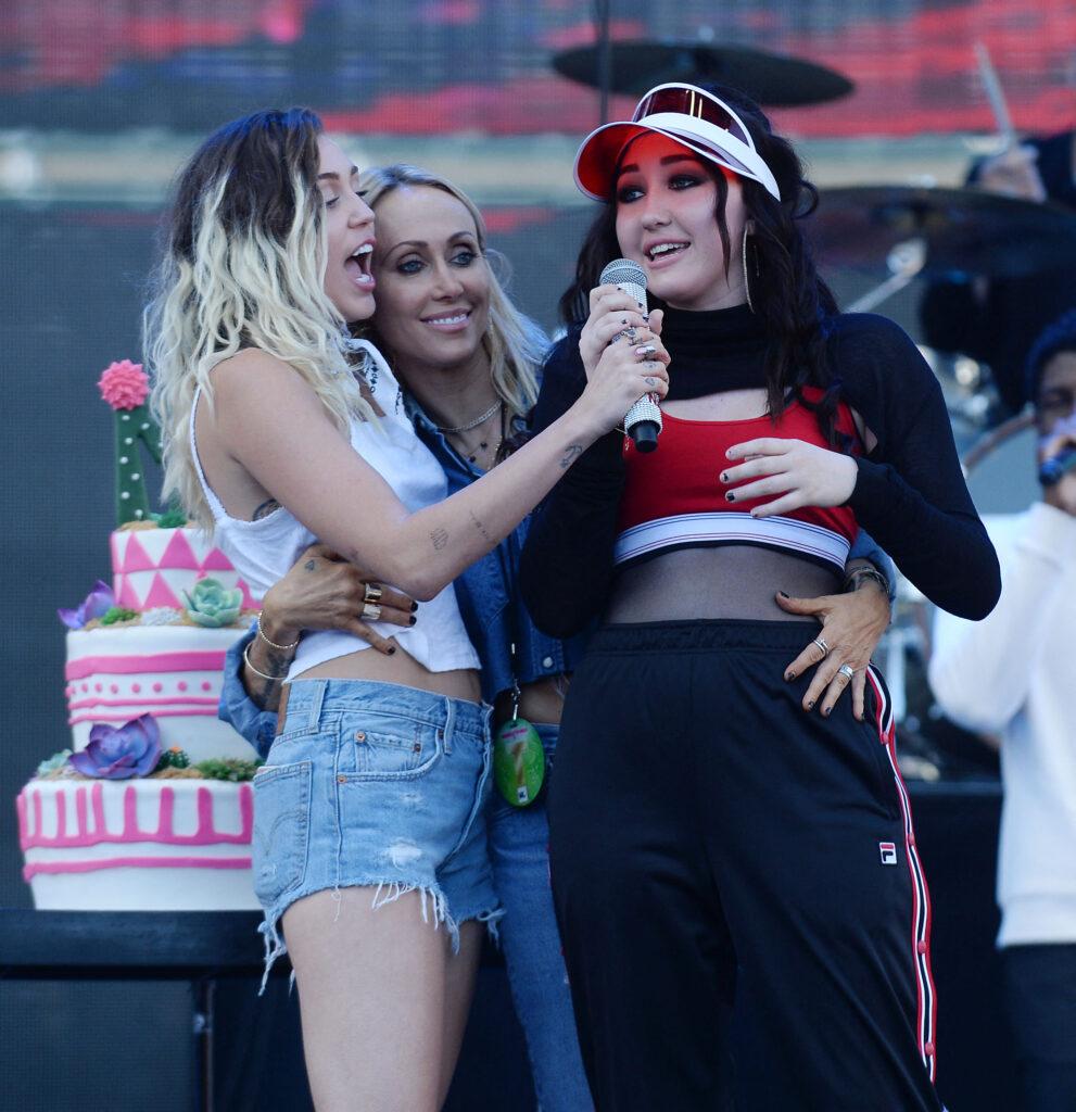 Stars are seen on stage at Wango Tango in Los Angeles. 13 May 2017 Pictured: Miley Cyrus, Noah Cyrus, Tish Cyrus. Photo credit: MEGA TheMegaAgency.com +1 888 505 6342 (Mega Agency TagID: MEGA35122_001.jpg) [Photo via Mega Agency]