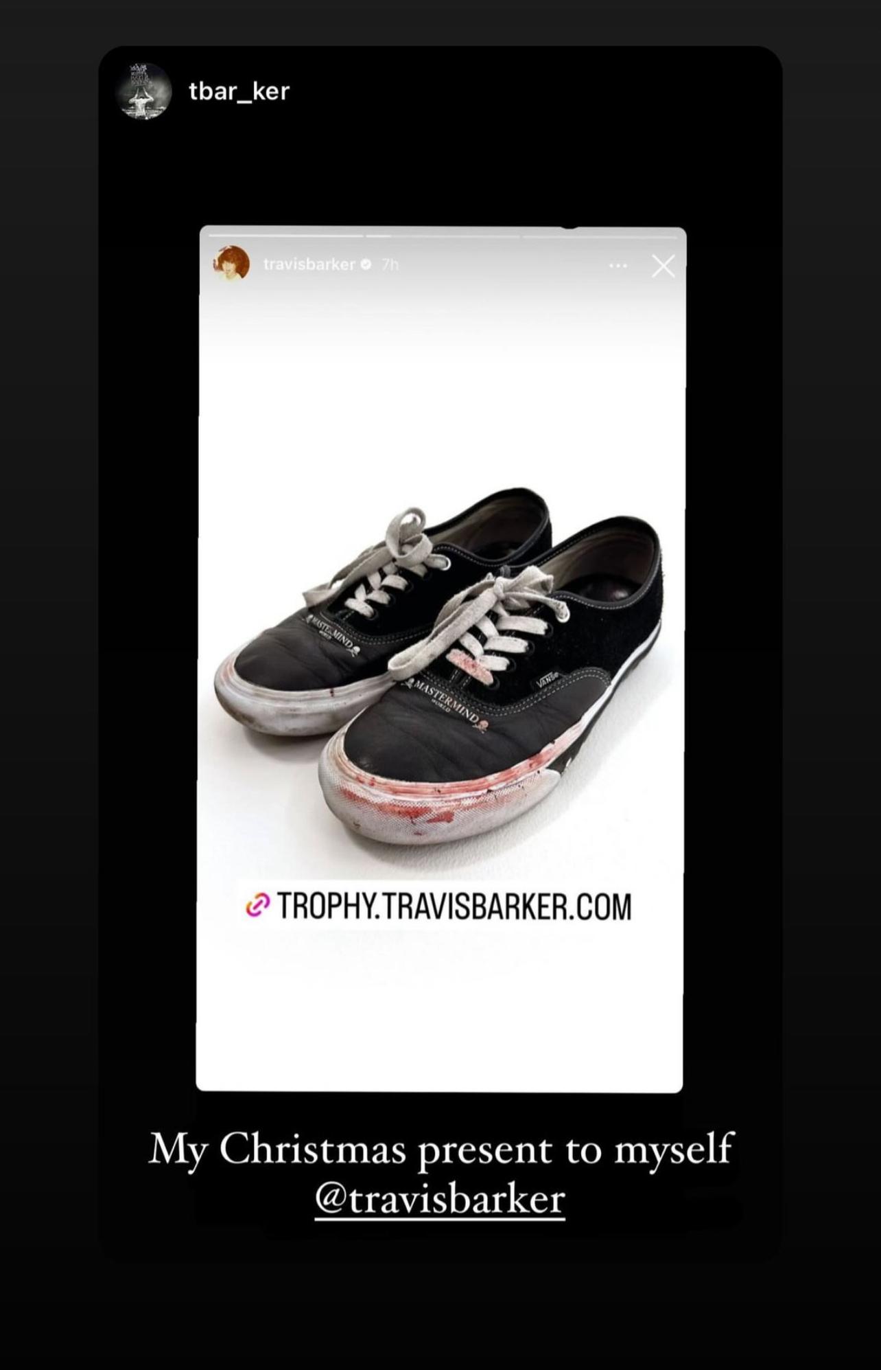 Travis Barker's Blooded Tour Worn Vans Sold Out For $4,000