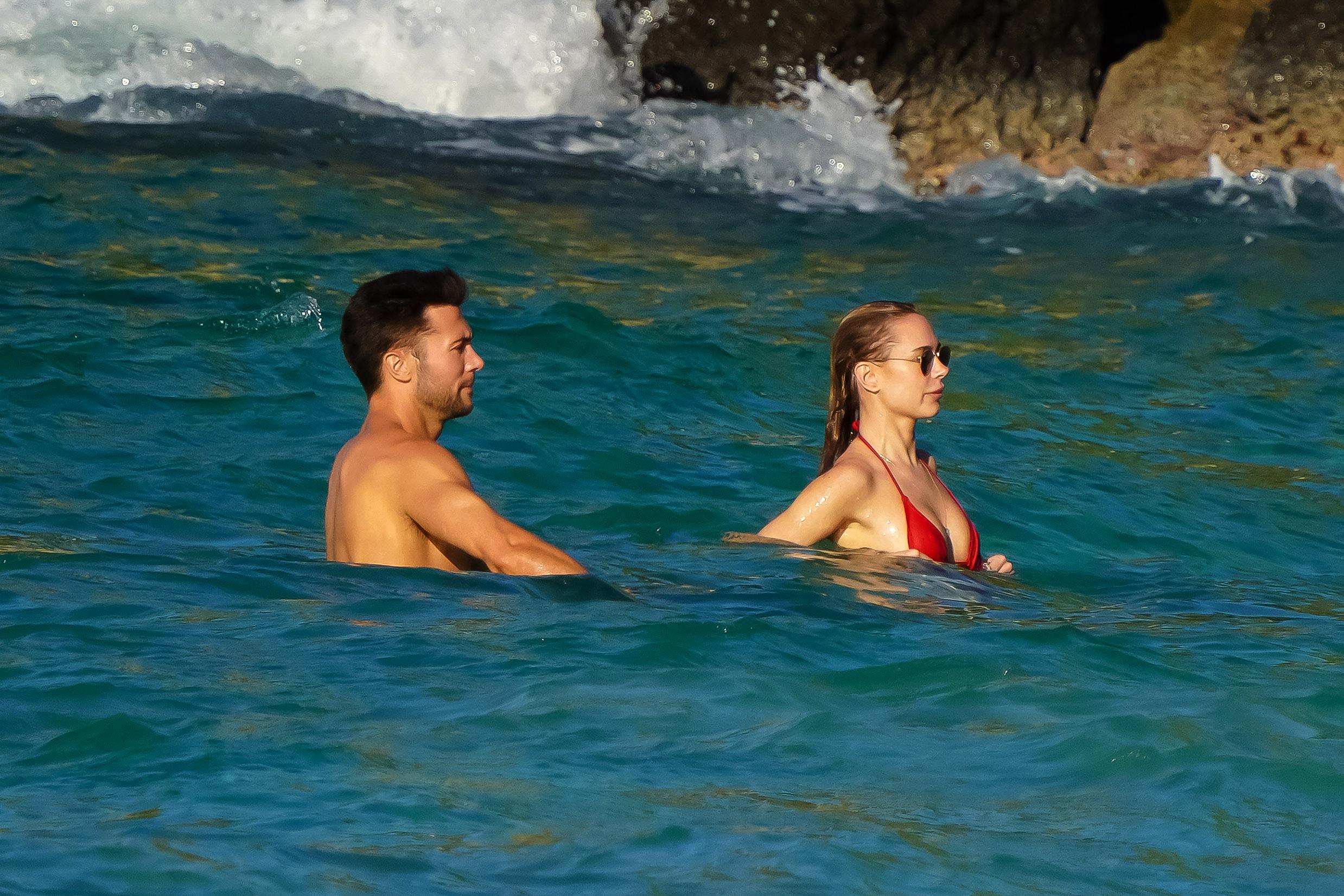 Kimberley Garner enjoys a beach day at the Cheval Blanc hotel during holiday season in St Barts. 03 Jan 2024 Pictured: Kimberley Garner. Photo credit: EliotPress/MEGA TheMegaAgency.com +1 888 505 6342 (Mega Agency TagID: MEGA1078184_004.jpg) [Photo via Mega Agency]