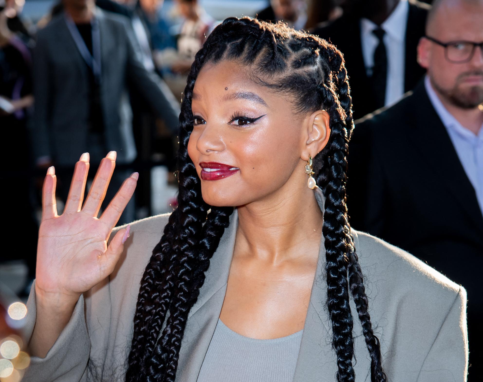 Halle Bailey at Ami Alexandre Mattiussi Menswear Spring/Summer 2024 show as part of Paris Fashion Week