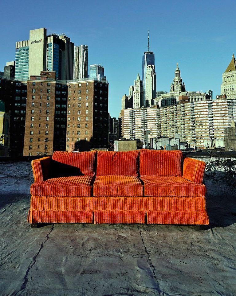 Sofa from Jeremy Allen White's Calvin Klein shoot
