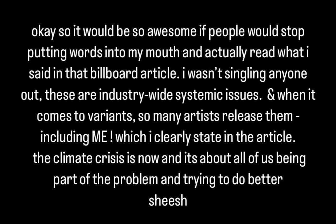 Billie Eilish comenta sobre a embalagem do álbum ‘Wasteful’: ‘Eu não estava destacando ninguém’