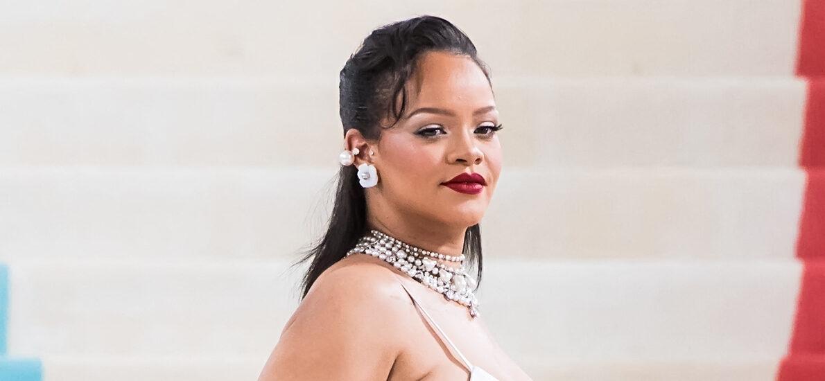Rihanna arrives to The 2023 Met Gala Celebrating "Karl Lagerfeld: A Line Of Beauty" at The Metropolitan Museum of Art in New York City, New York City, USA. Rihanna is wearing a custom Valentino silk faille dress featuring a cape covered in 30 giant camellia appliqués made of 500 petals and a billowing train, Valentino Eyewear by Akoni Group white sunglasses decorated with false eyelashes. 01 May 2023 Pictured: Rihanna. Photo credit: MEGA TheMegaAgency.com +1 888 505 6342 (Mega Agency TagID: MEGA980055_001.jpg) [Photo via Mega Agency]