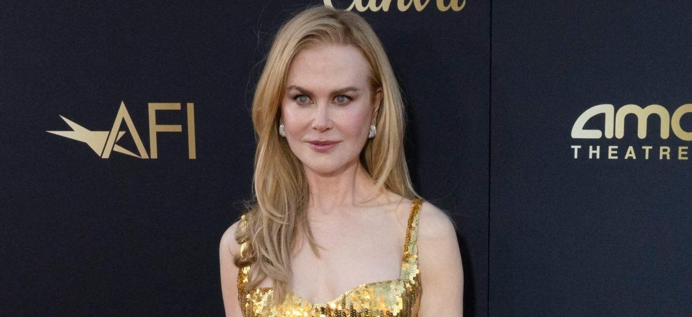 Nicole Kidman Flaunts Her Figure In A Fitted Gold Balenciaga Outfit For AFI Award Gala