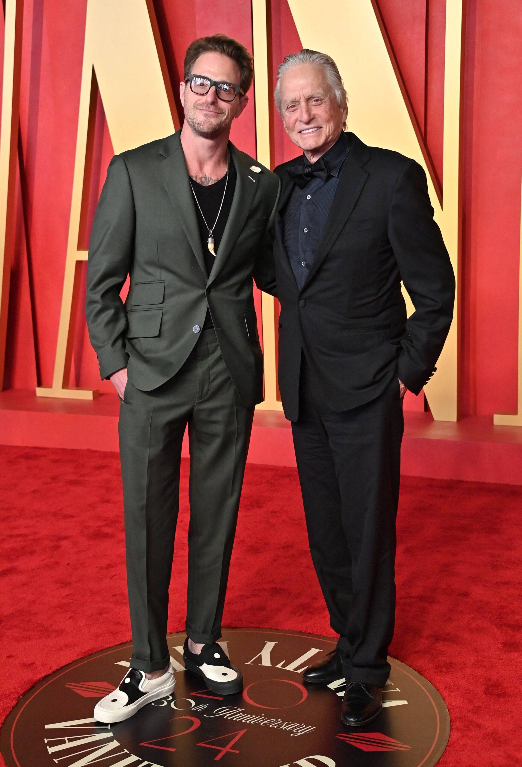 Michael Douglas attends Oscars with son Cameron. 