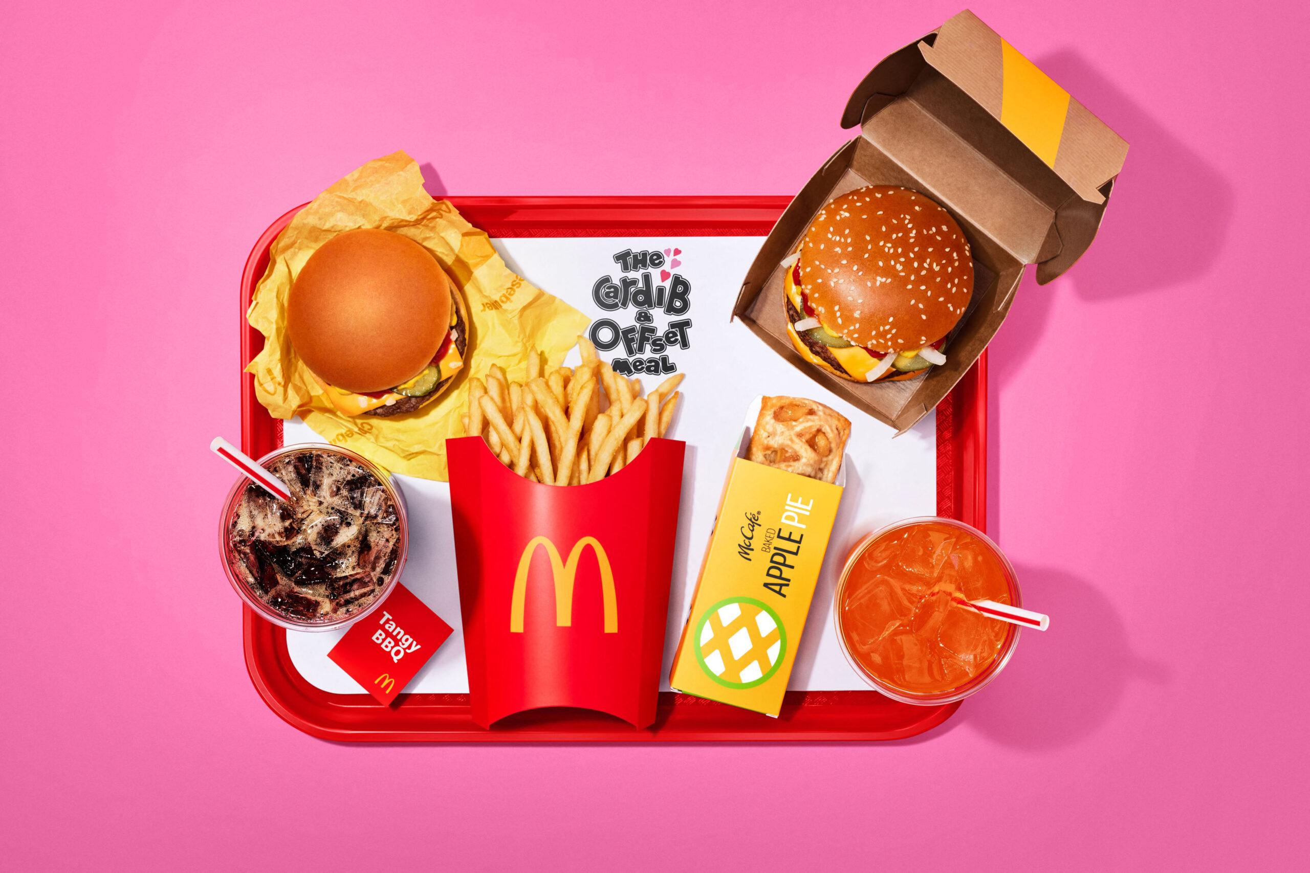 Tray of McDonald's items