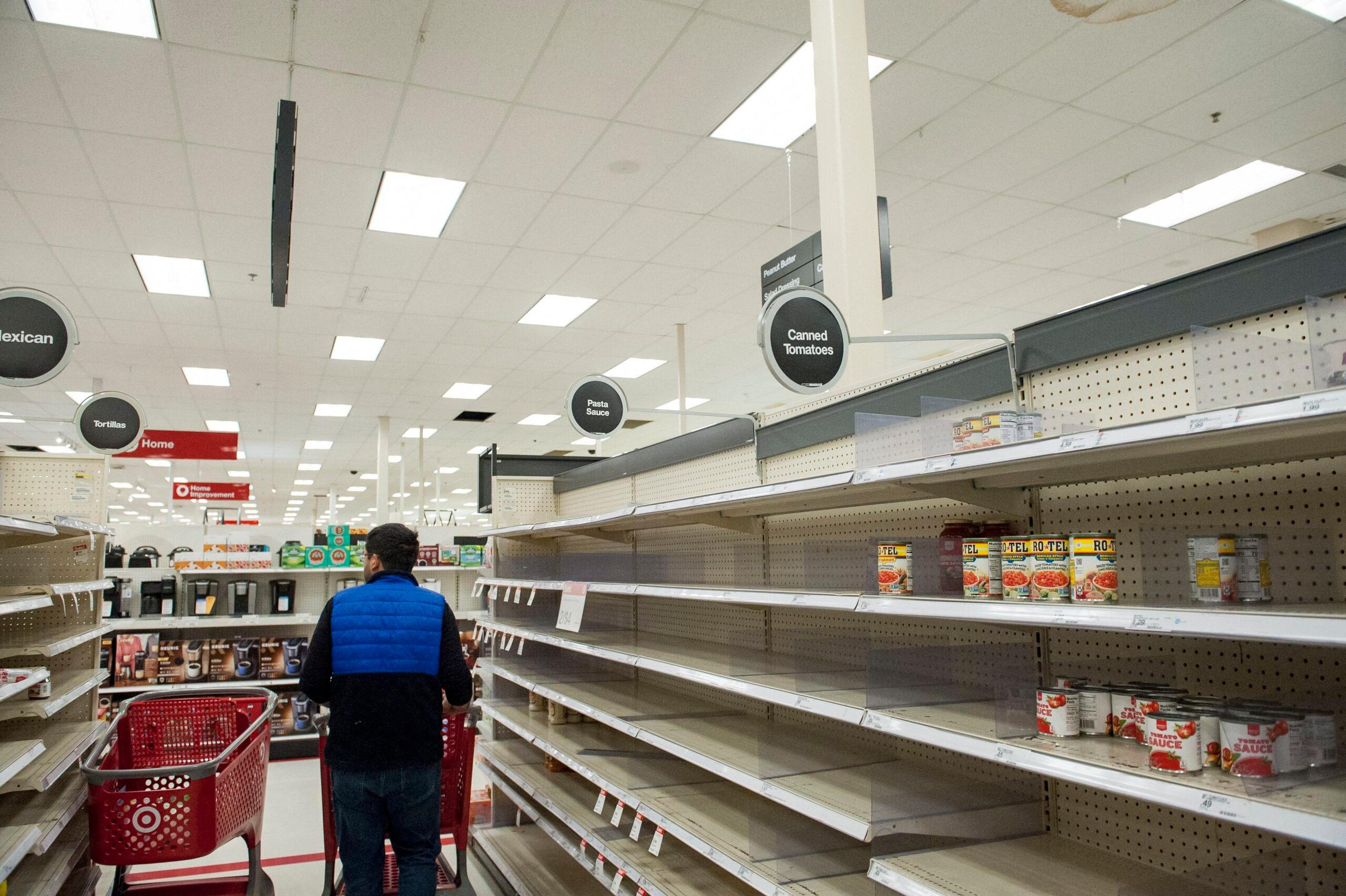 Empty shelves at Target