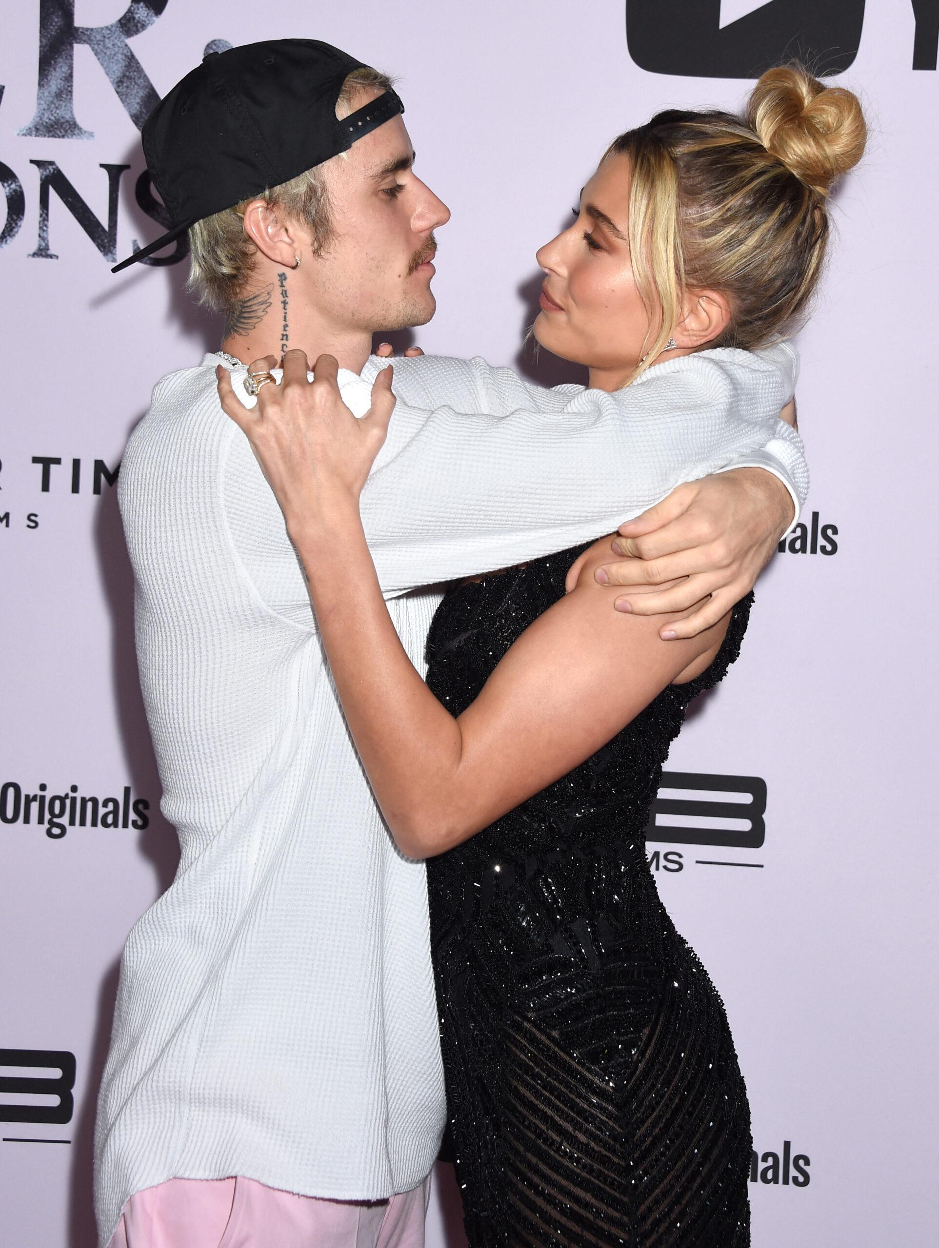 Justin and Hailey Bieber at the YouTube Originals' "Justin Bieber: Seasons" premiere