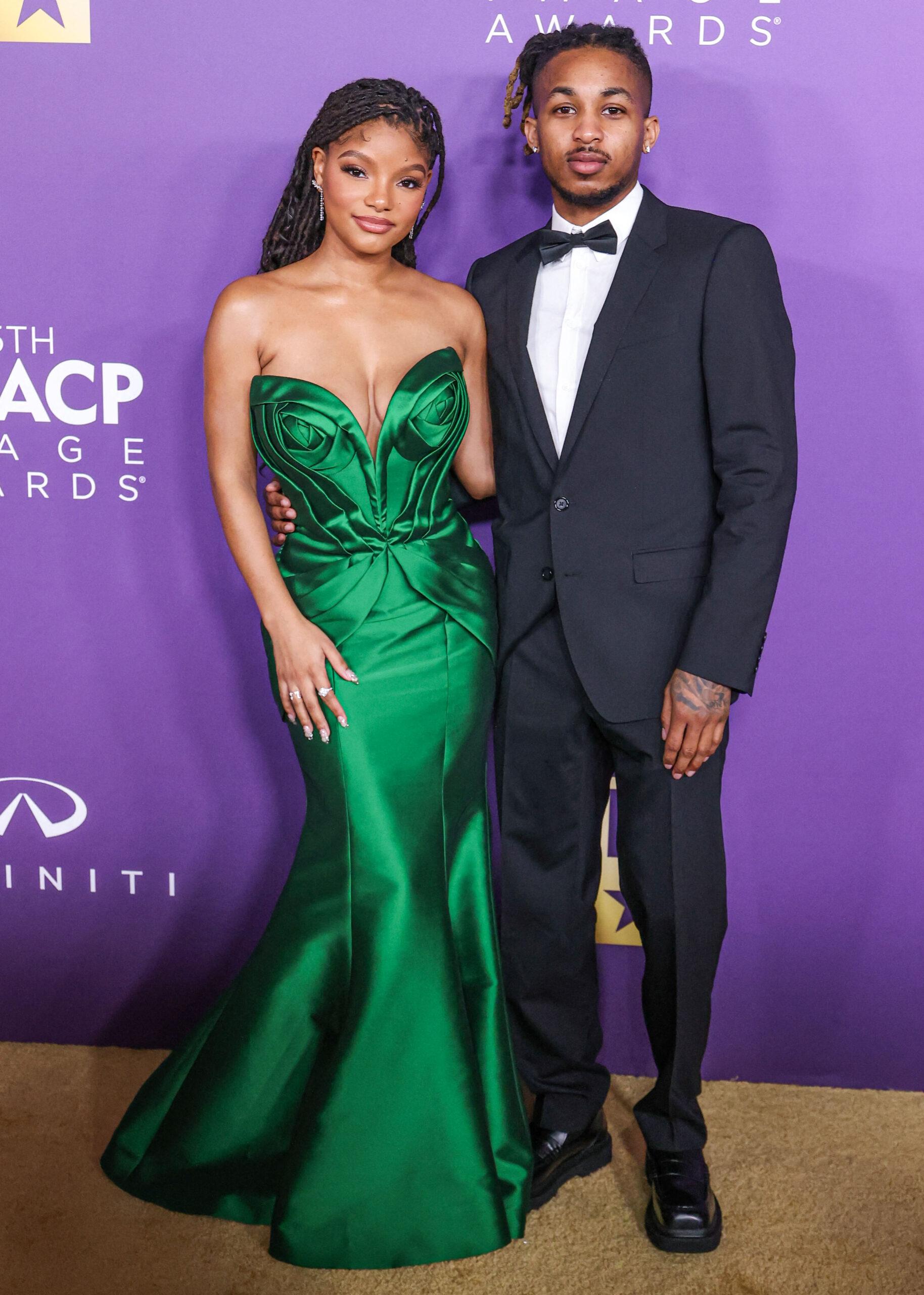Halle Bailey and DDG attend the 55th Annual NAACP Image Awards