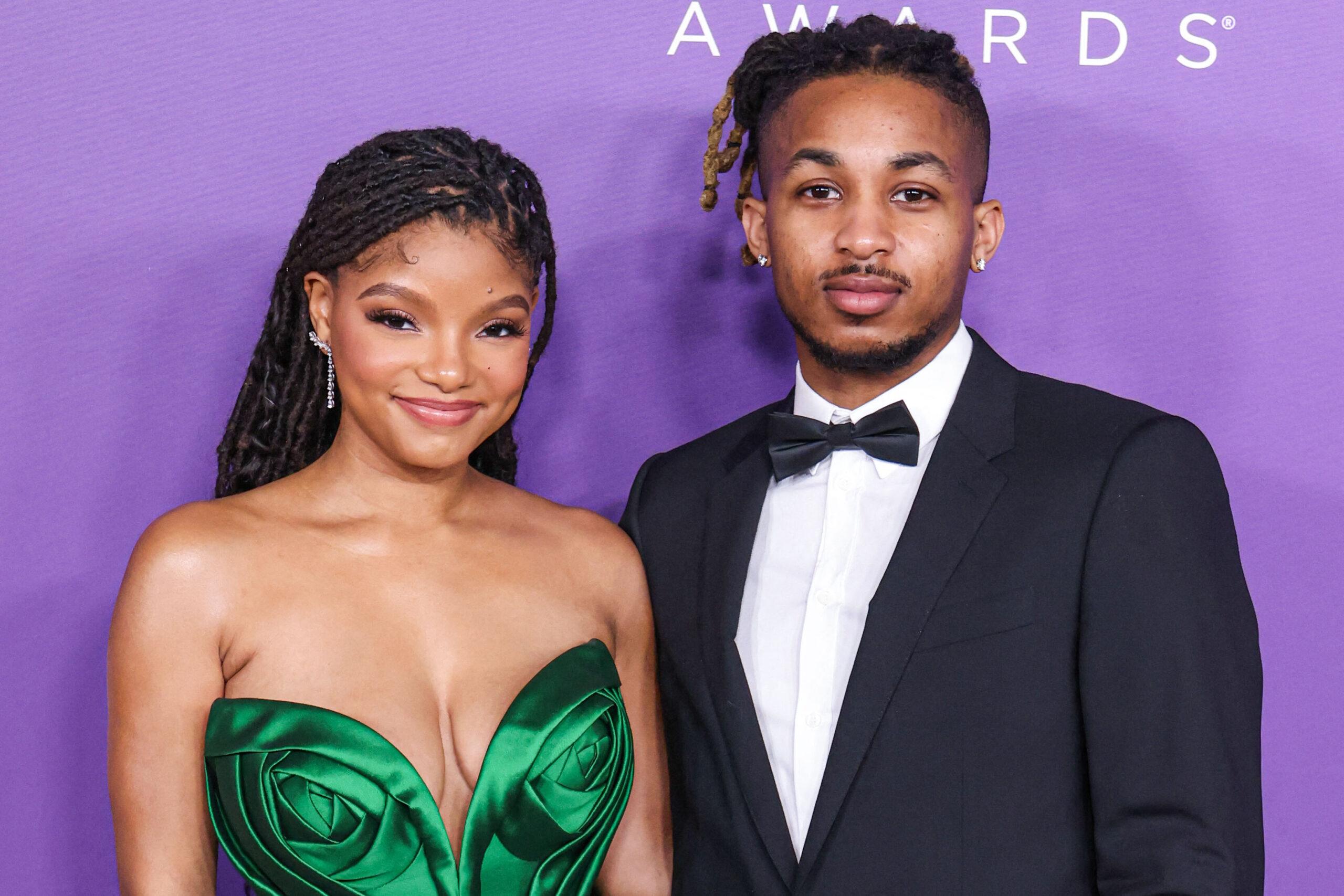 Halle Bailey and DDG attend the 55th Annual NAACP Image Awards