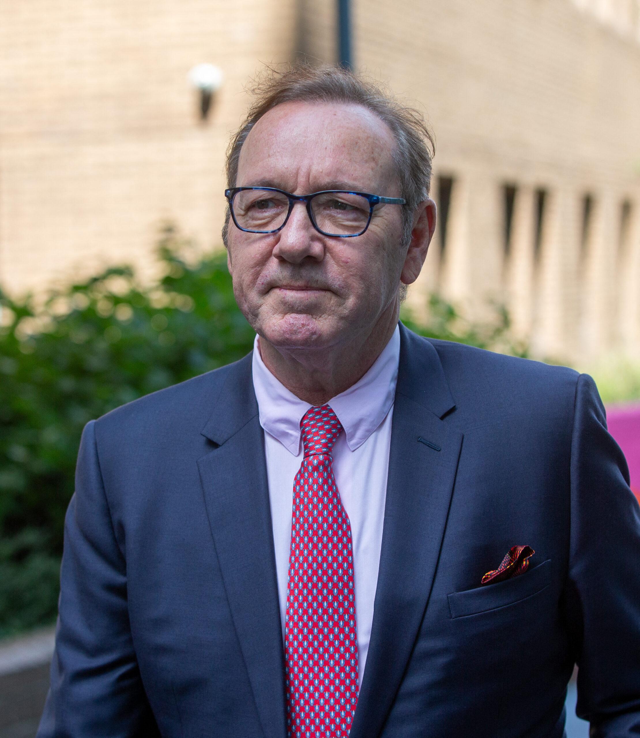 Kevin Spacey is seen outside Southwark Crown Court in London