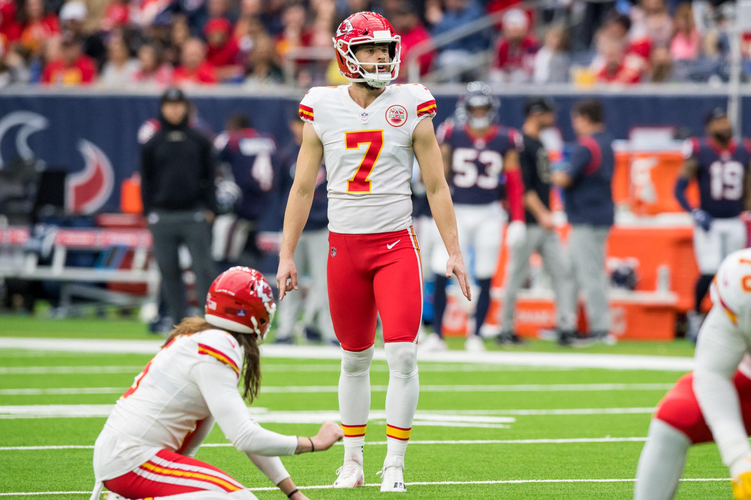 Harrison Butker on the football field