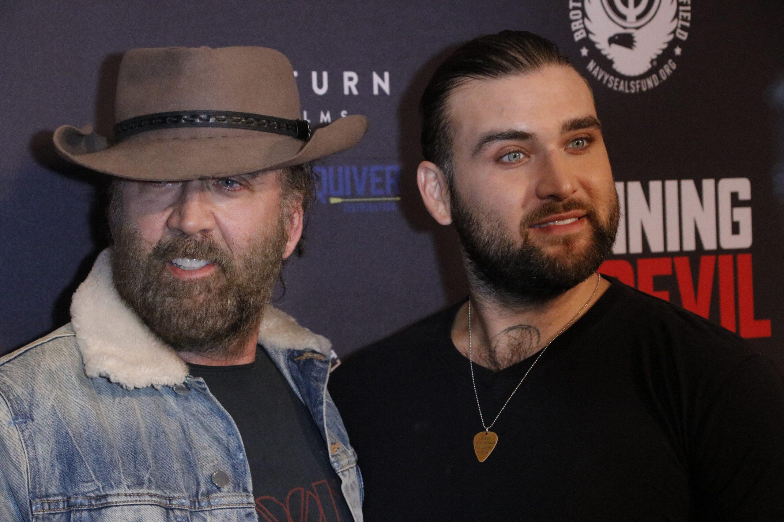 Nicolas Cage and Weston Coppola Cage at Runnning With the Devil Premiere