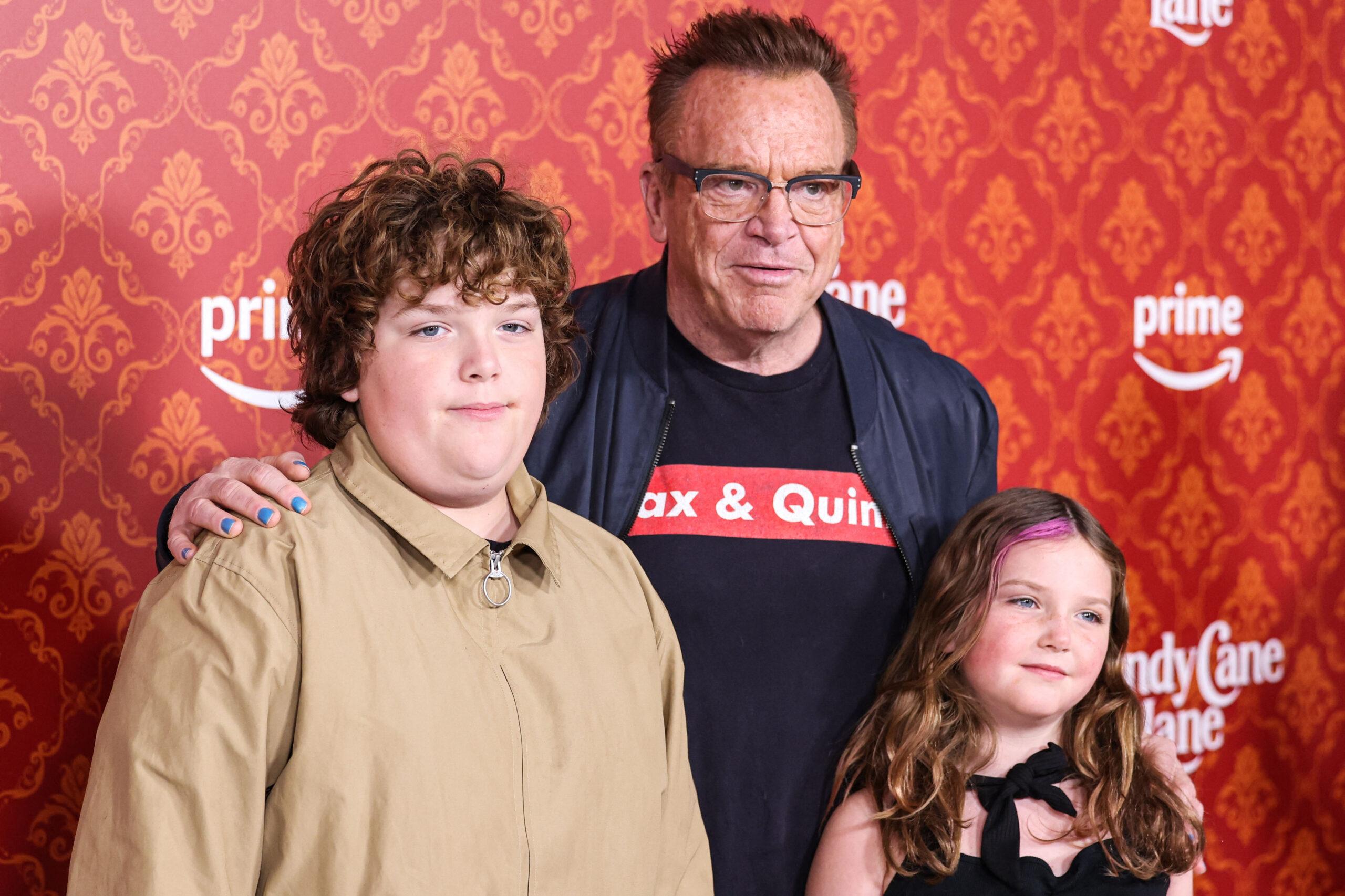 Tom Arnold with his kids, Jax and Quinn.