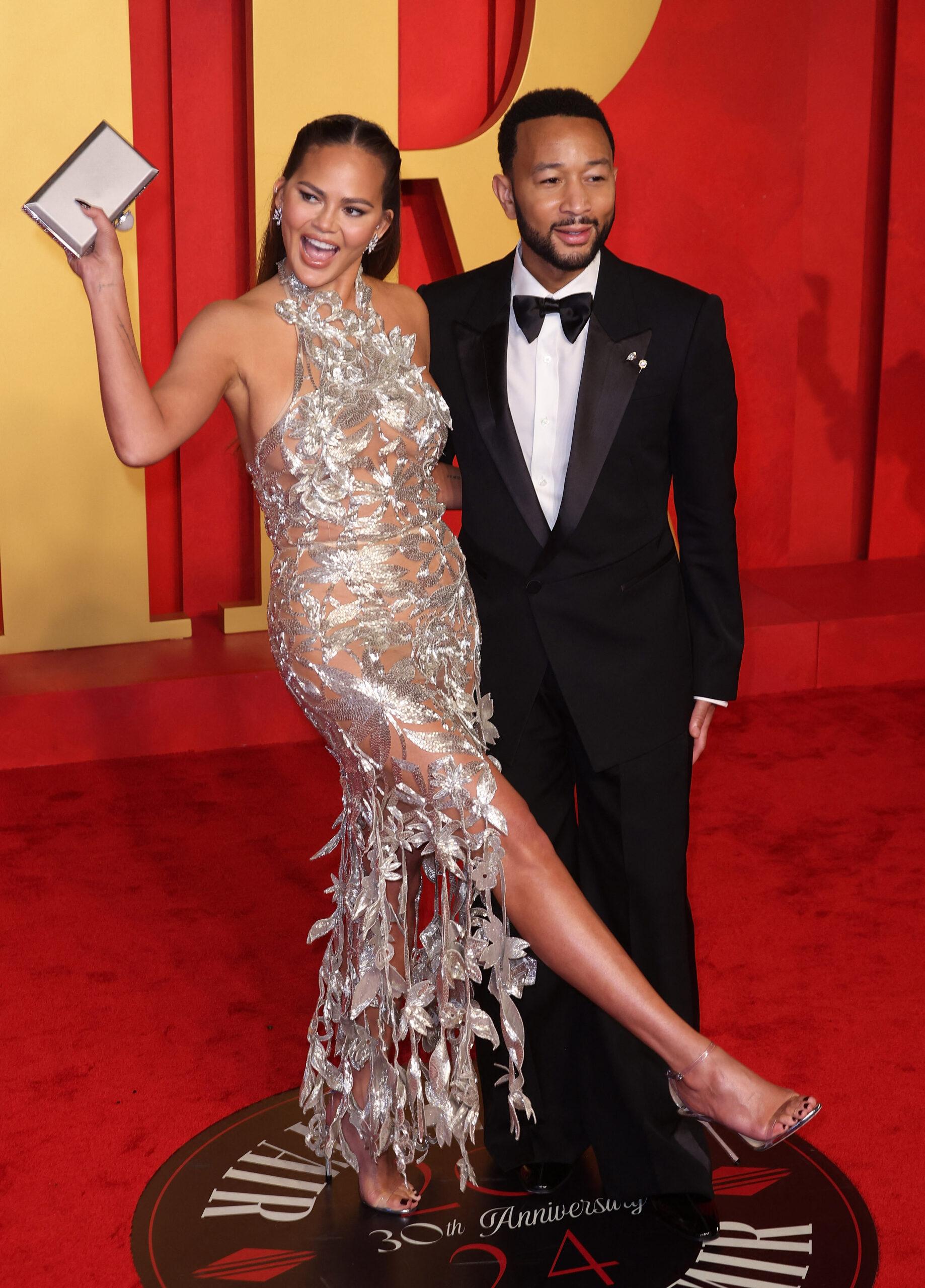 Chrissy Teigen and John Legend at 2024 Vanity Fair Oscar Party 