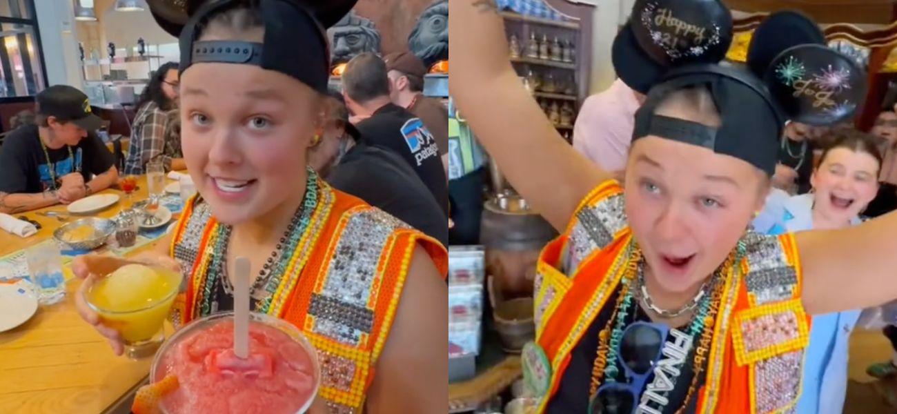 JoJo Siwa drinking on her 21st birthday