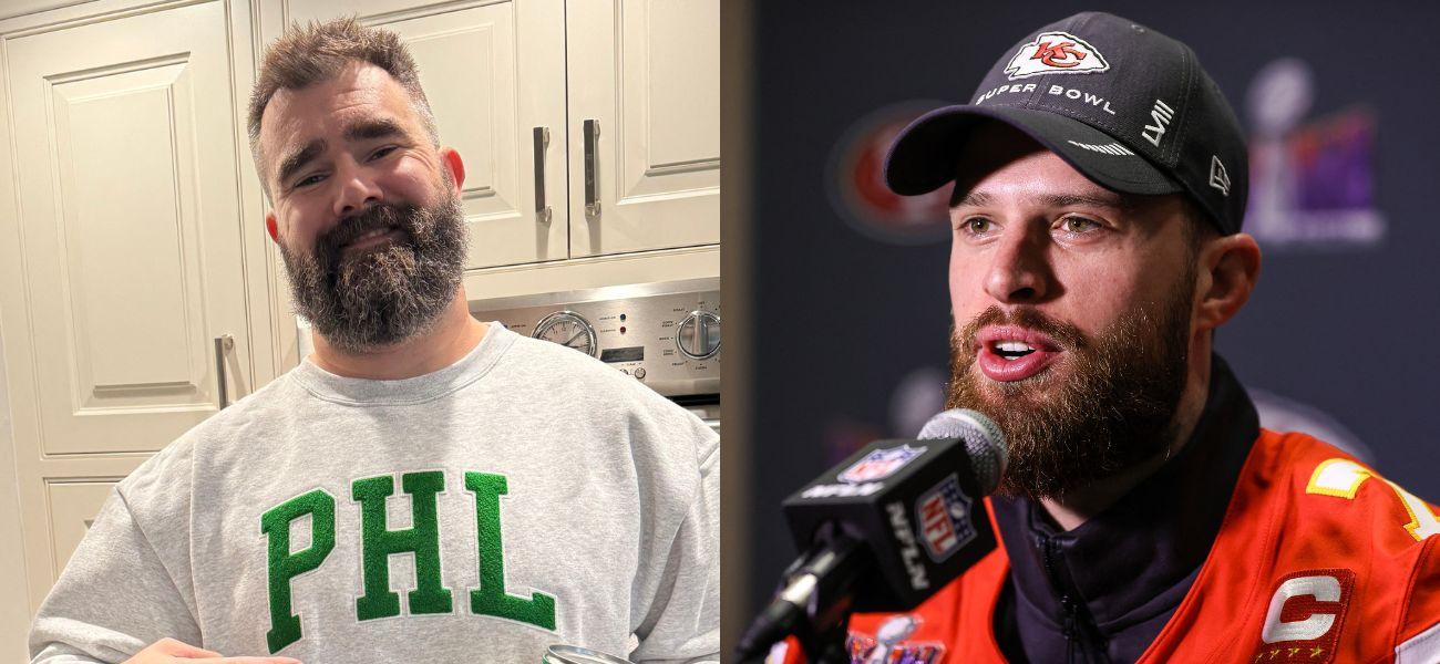 Jason Kelce (left) and Harrison Butker (right)