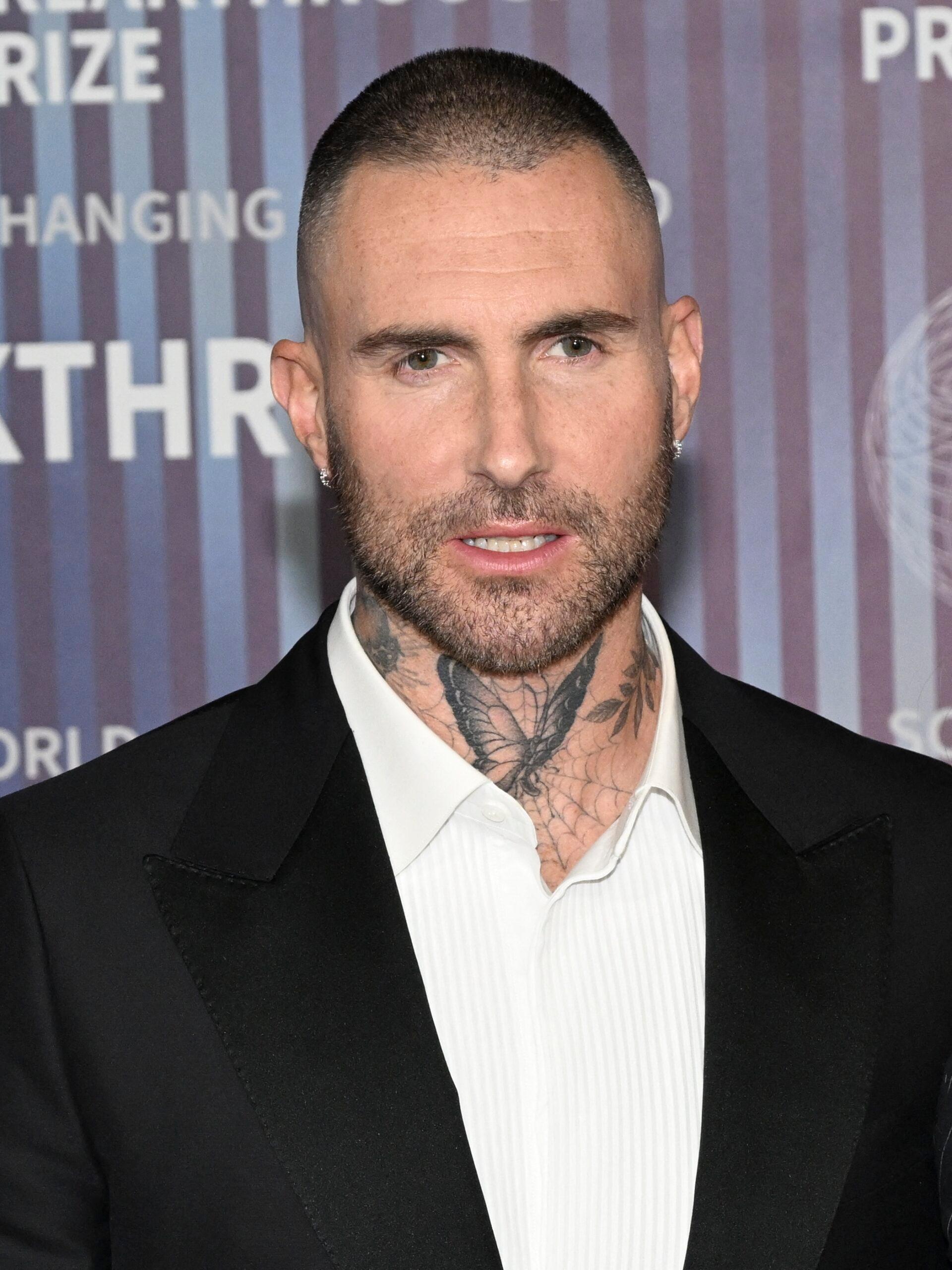 A closeup photo of Adam Levine at the 2024 Breakthrough Prize