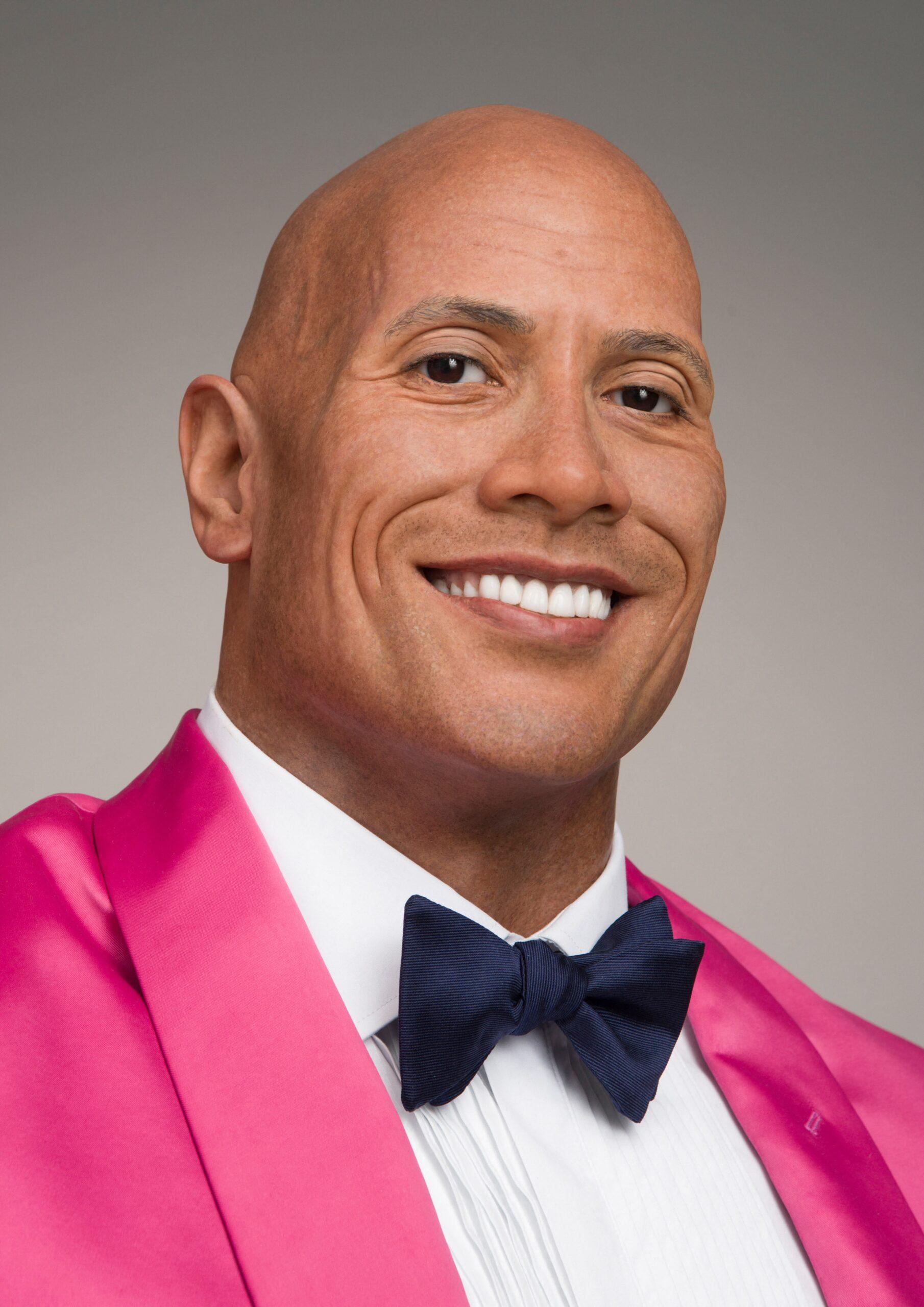 Dwayne Johnson in pink tux