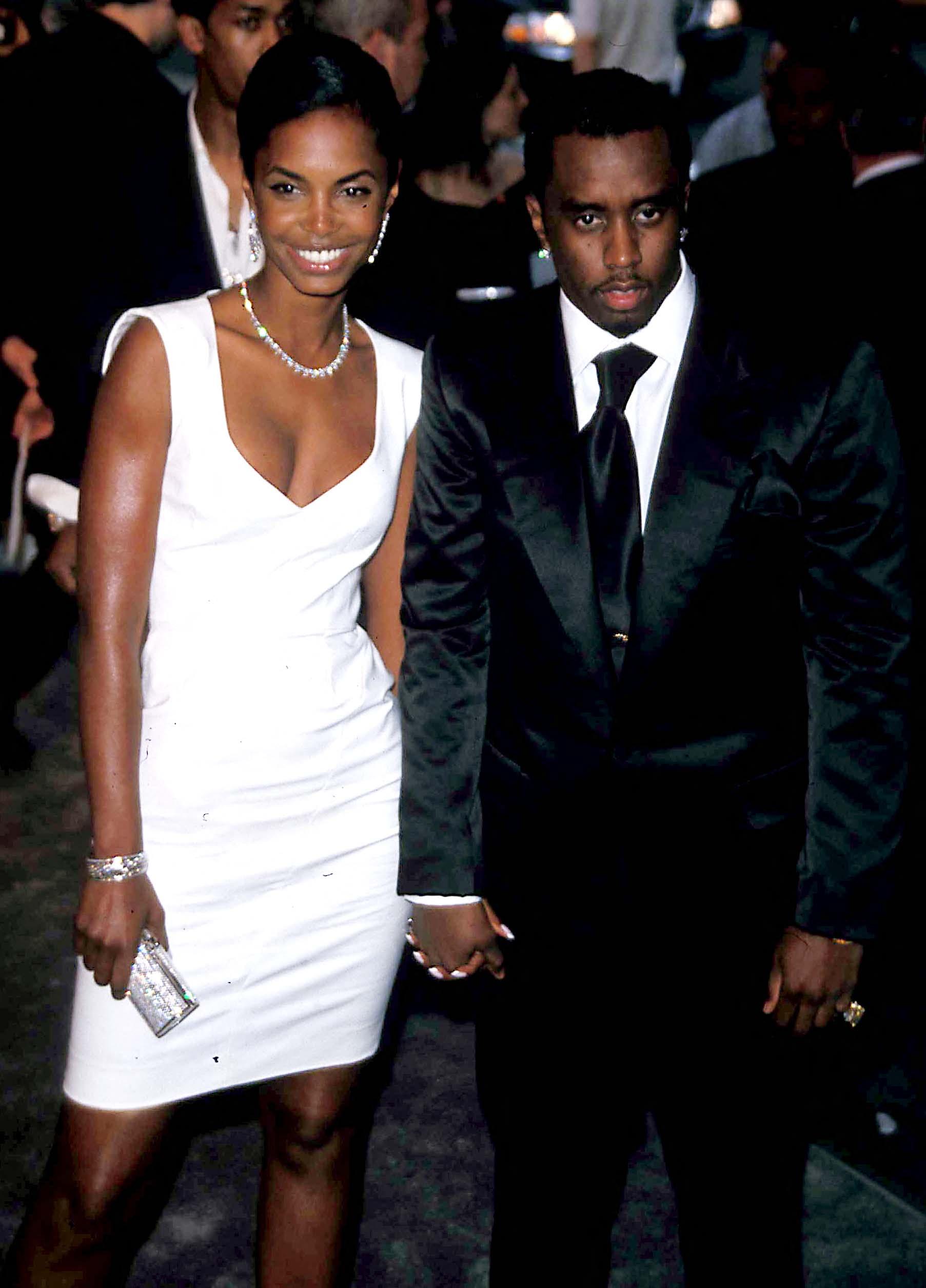 Sean P Diddy Combs And Kim Porter at Mercedes-Benz Fashion Week