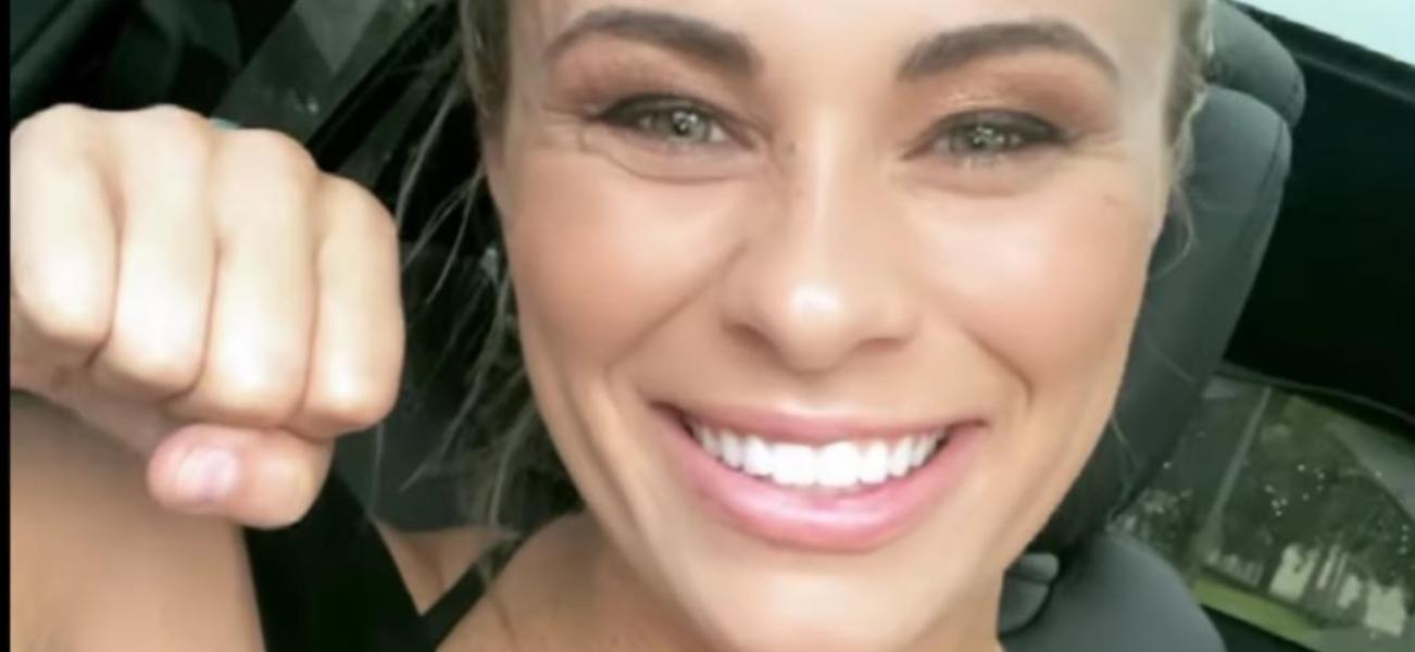 Paige VanZant close up in a car