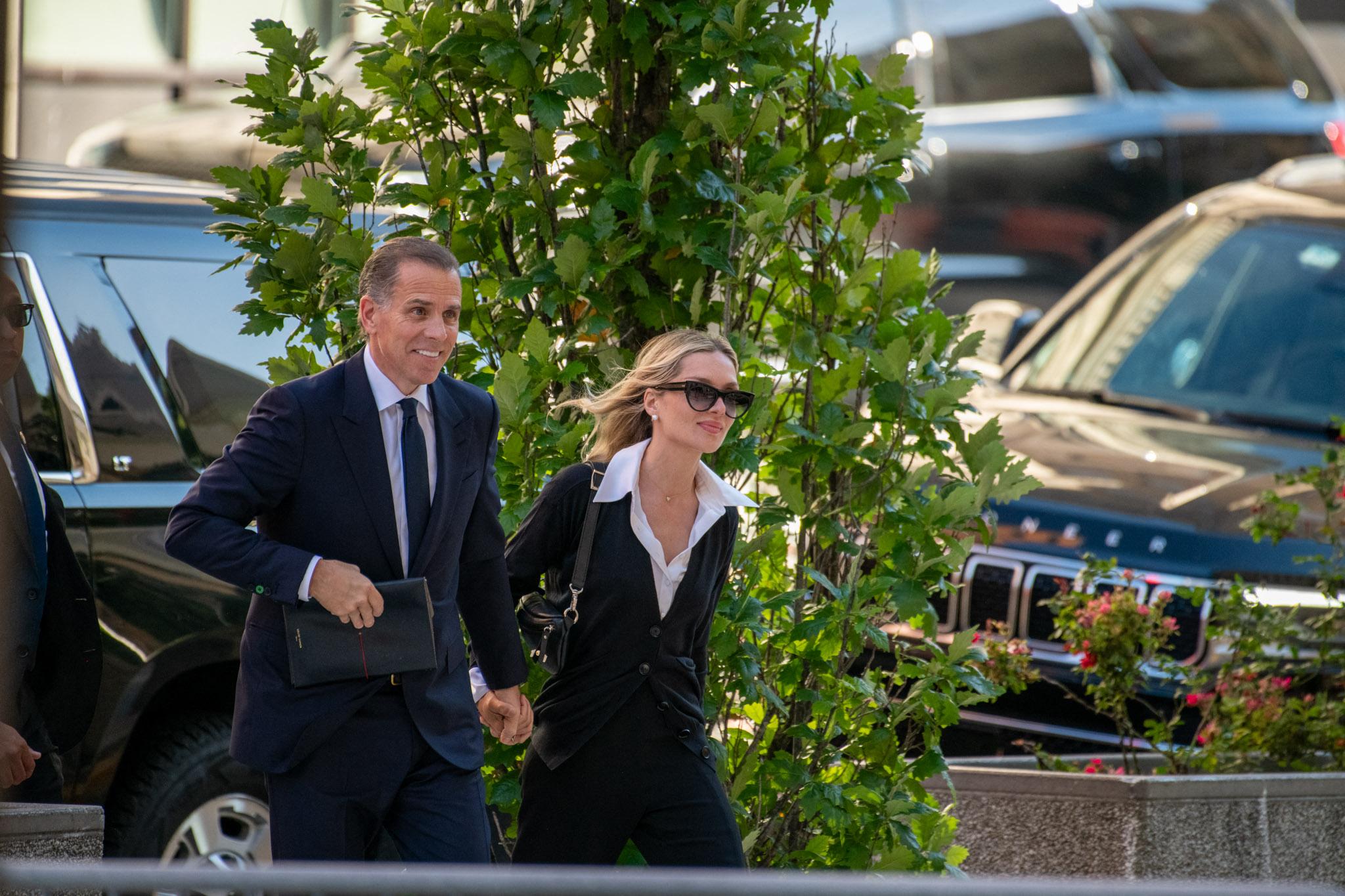 Hunter Biden and Melissa Cohen Biden arrive at the J. Caleb Boggs Federal Building in Wilmington, Delaware 