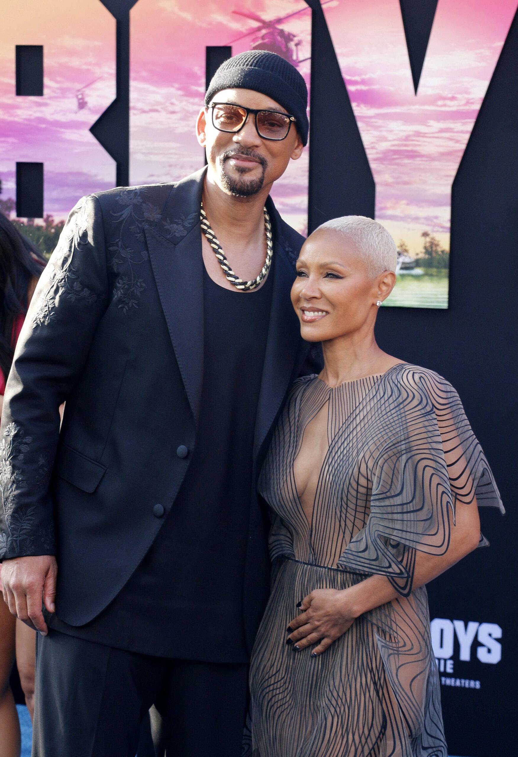 Will Smith and Jada Pinkett Smith pose on the red carpet at Los Angeles premiere of 'Bad Boys: Ride or Die'