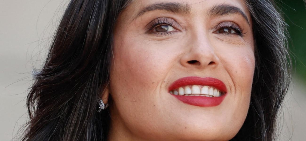 Salma Hayek smiles close up