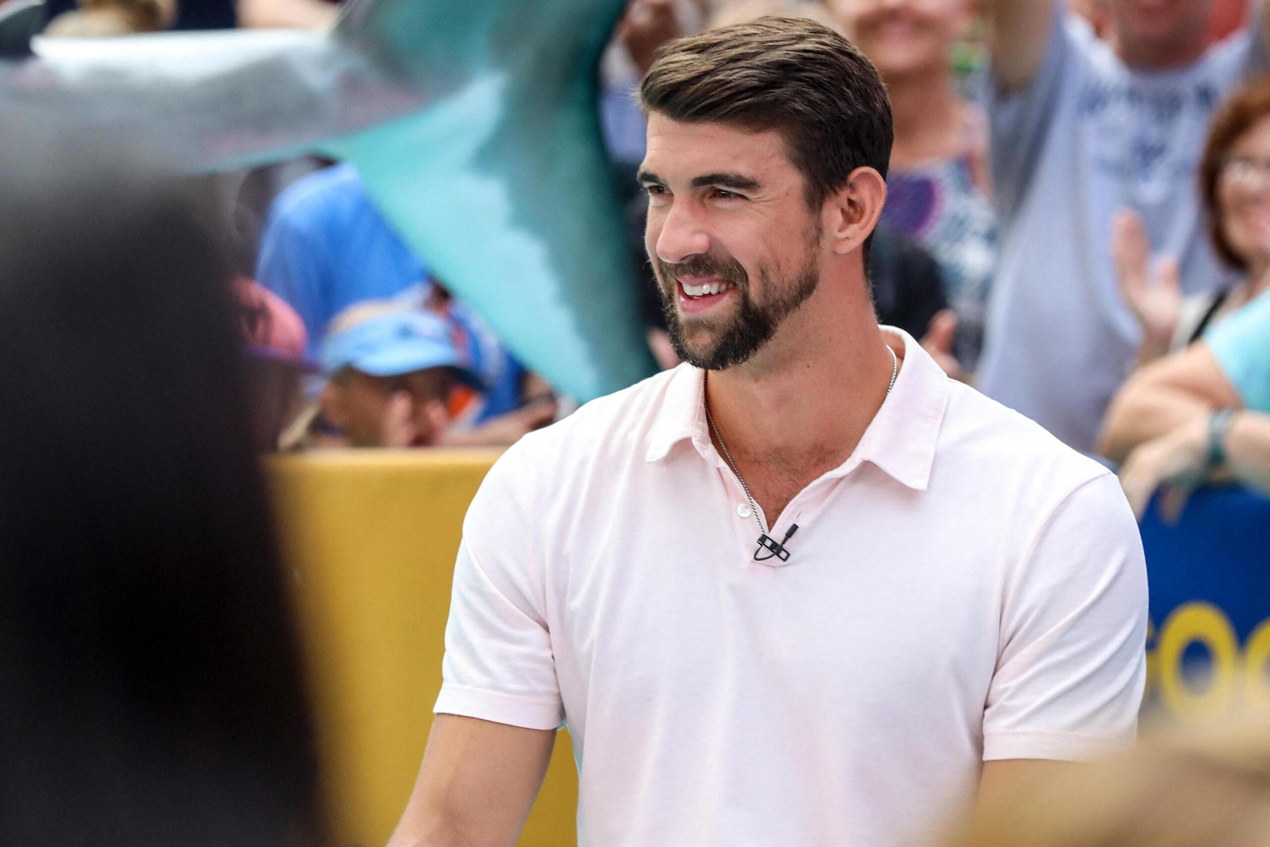 Michael Phelps arriving at "Good Morning America'" taping at the ABC Times Square Studio