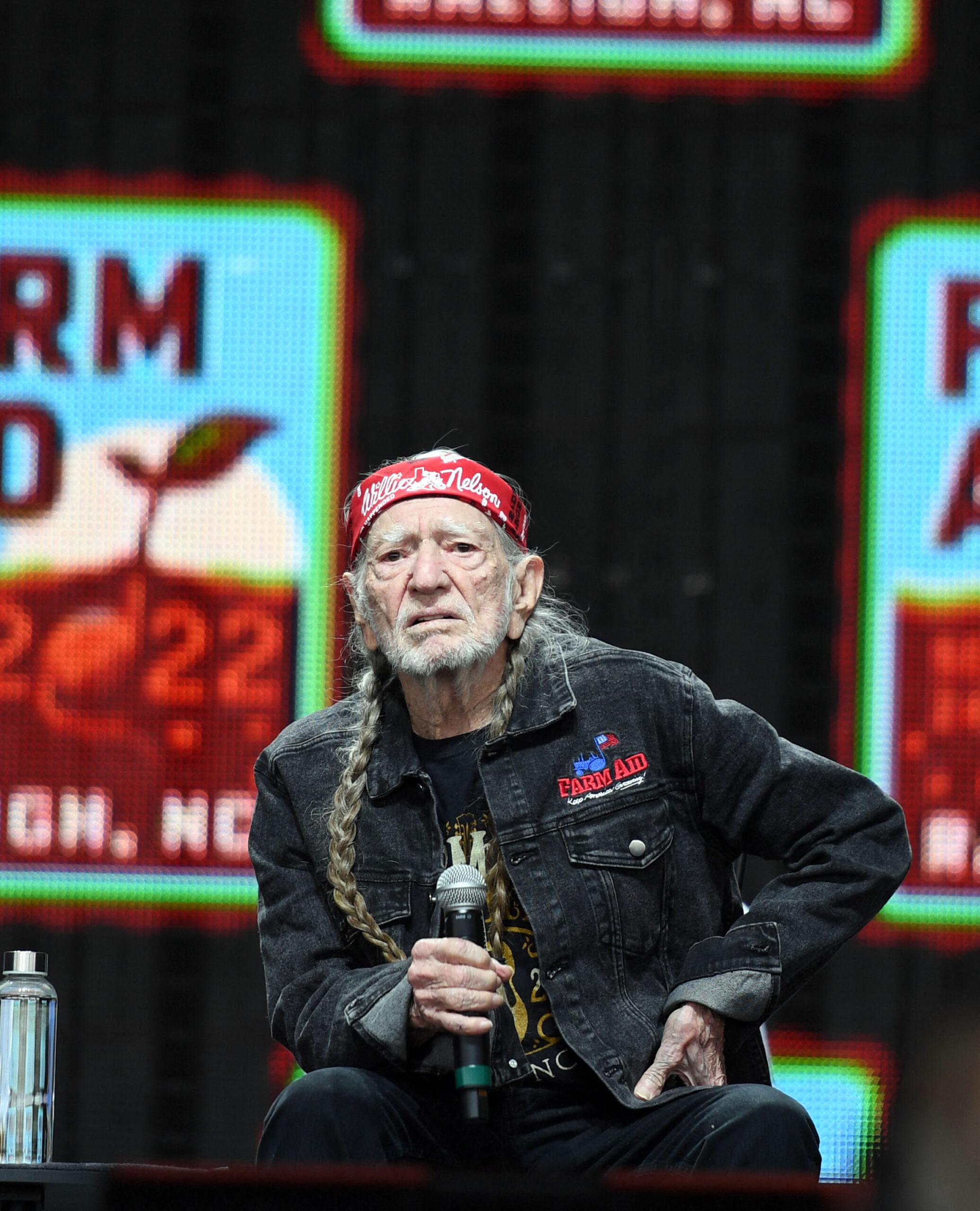 Willie Nelson talks about the importance of small farmers at Farm Aid 2022 at Coastal Credit Union Music Park