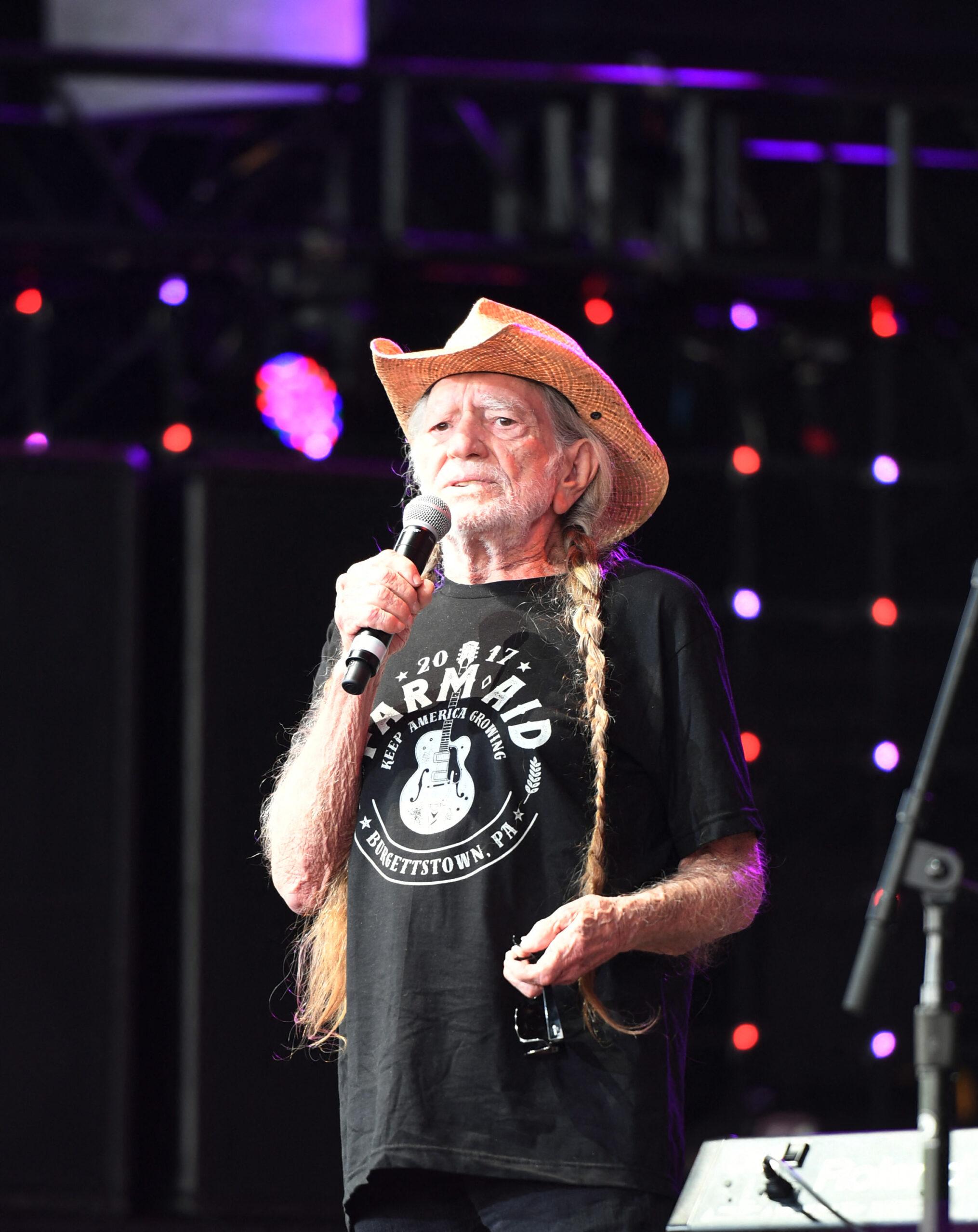 Willie Nelson wearing a cowboy hat