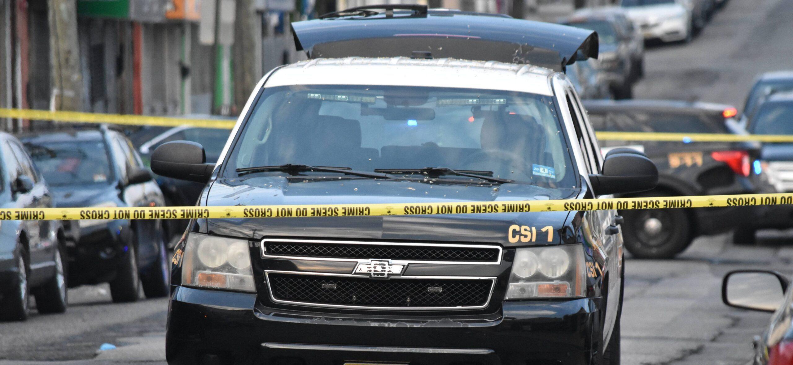 Police car at a crime scene