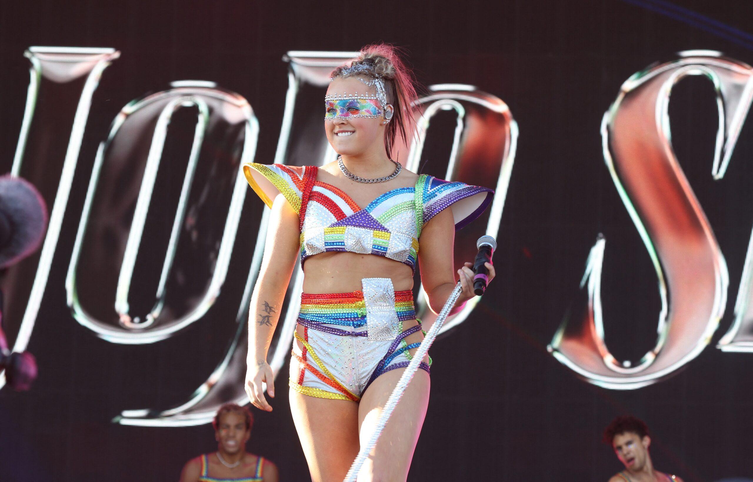 JoJo Siwa performing at the Los Angeles Gay Pride celebration