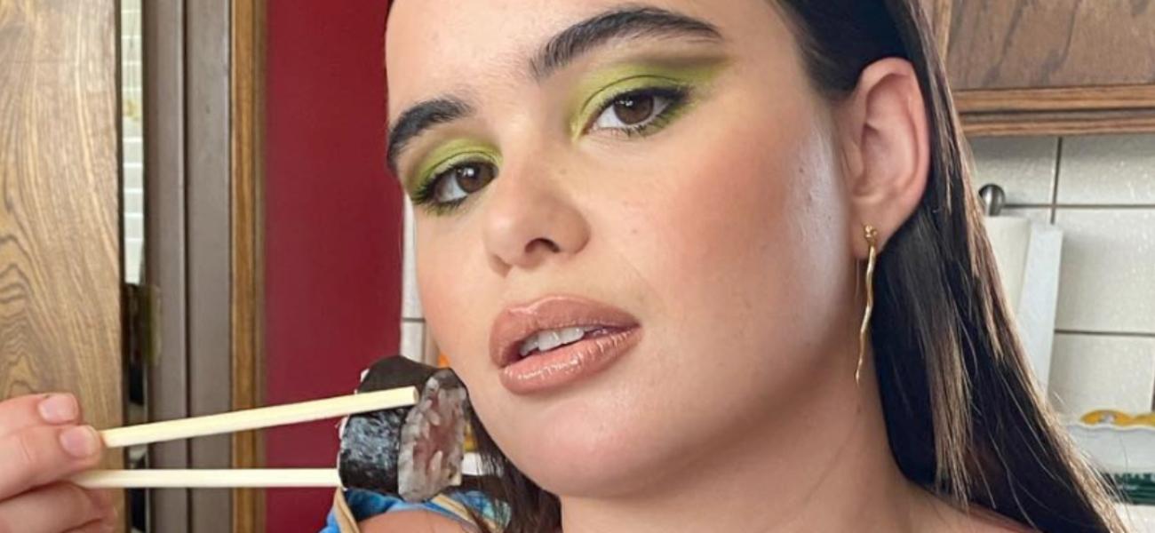 Barbie Ferreira close up with chopsticks