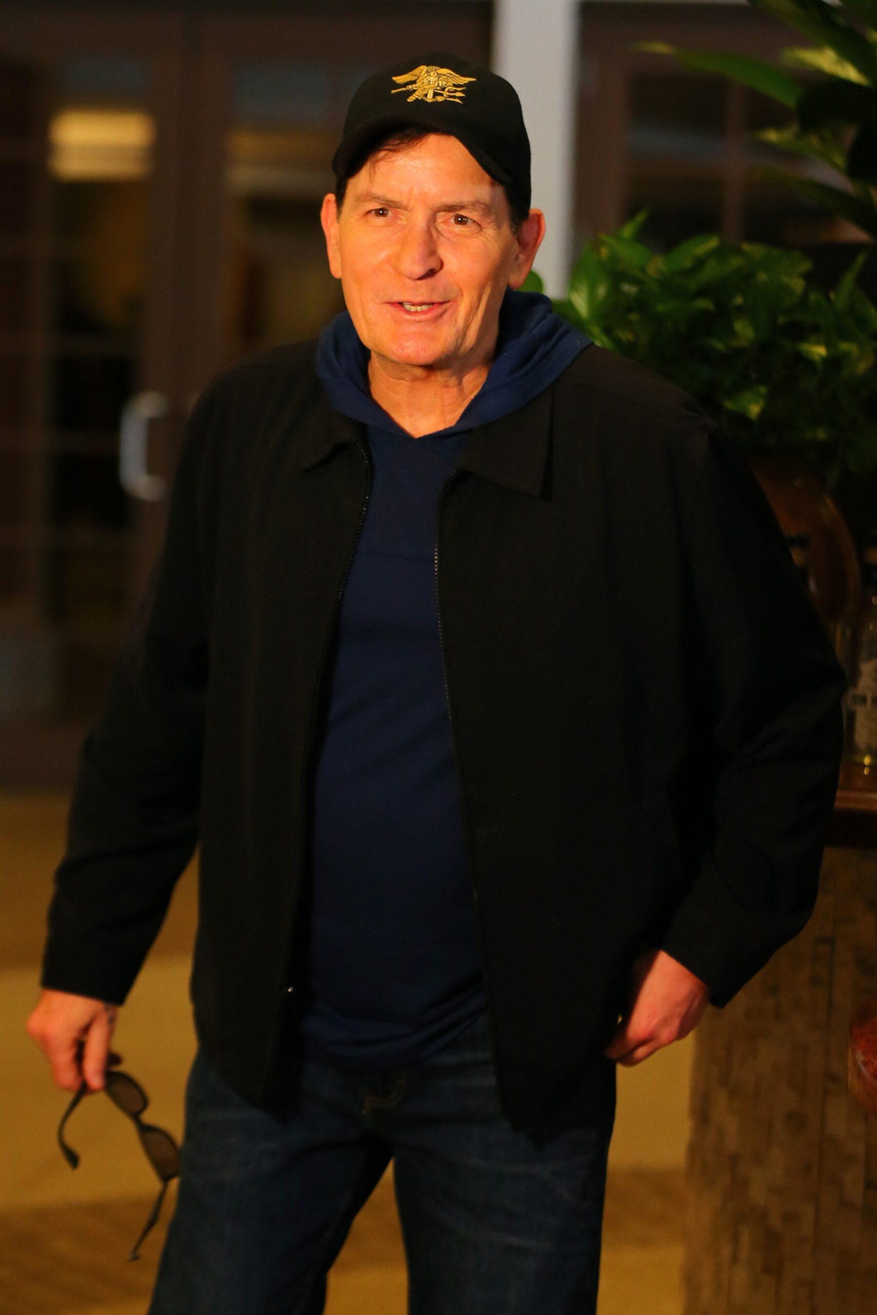 Charlie Sheen is seen as he films a promo for his Don Sueños tequila while at Seminole Casino Coconut Creek, in Coconut Creek Florida.