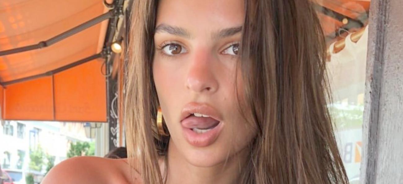 Emily Ratajkowski close up and outdoors