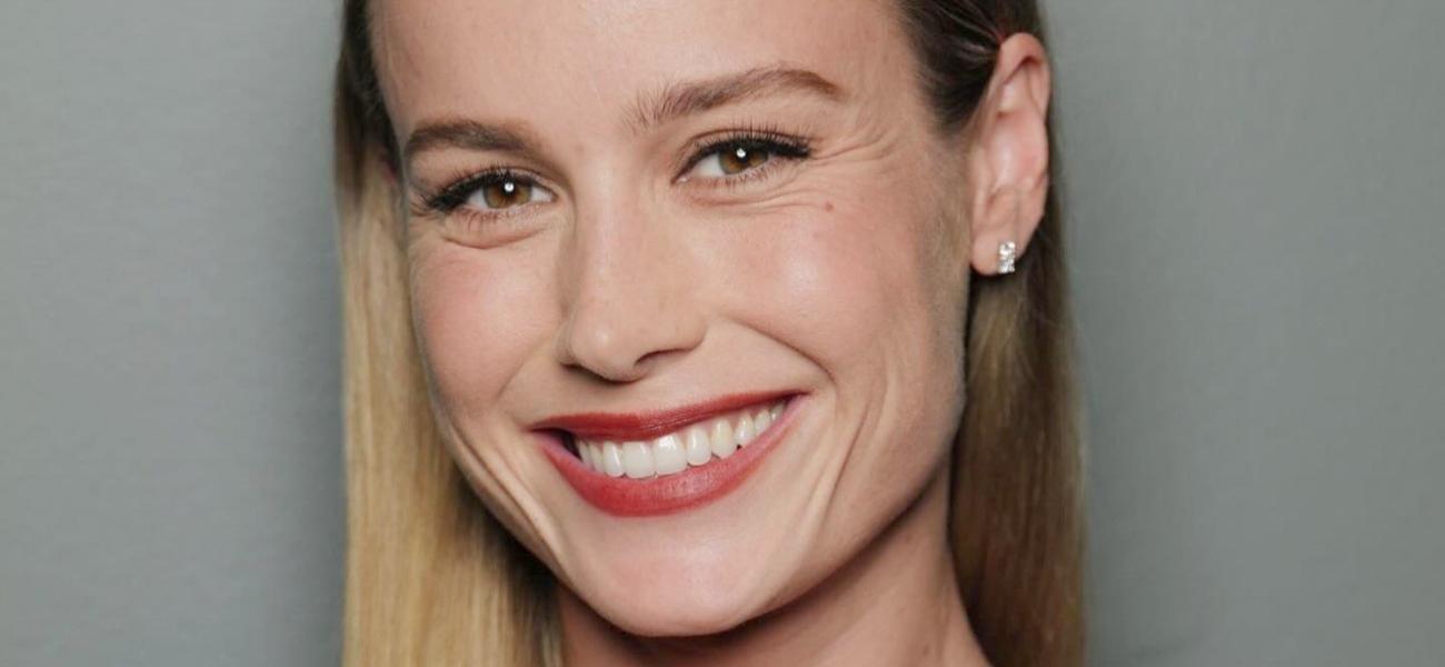 Brie Larson smiles close up