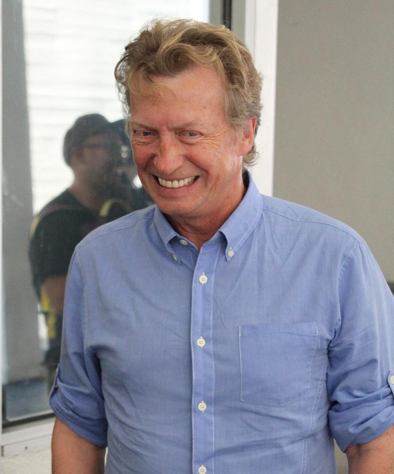 Nigel Lythgoe of SYTYCD arriving to haircut appointment in Rolls Royce.