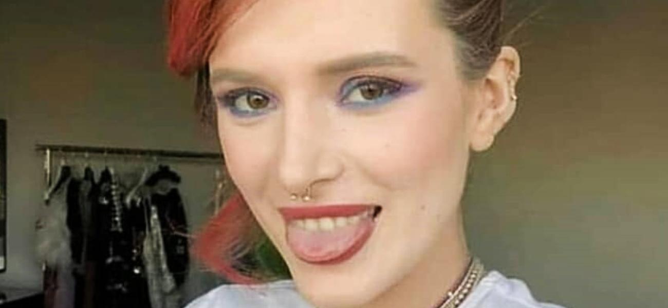 Bella Thorne poses with her tongue out