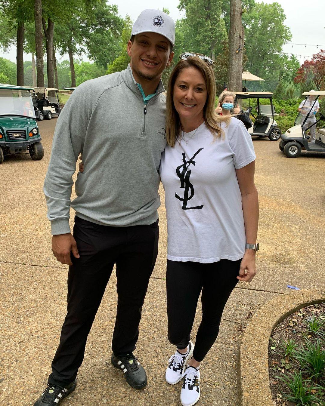 Patrick Mahomes and his mother, Randi Martin