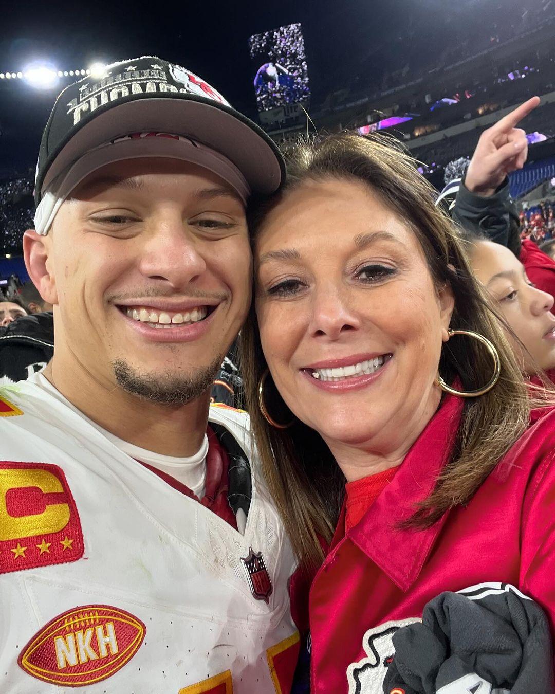 Patrick Mahomes and his mother, Randi Martin