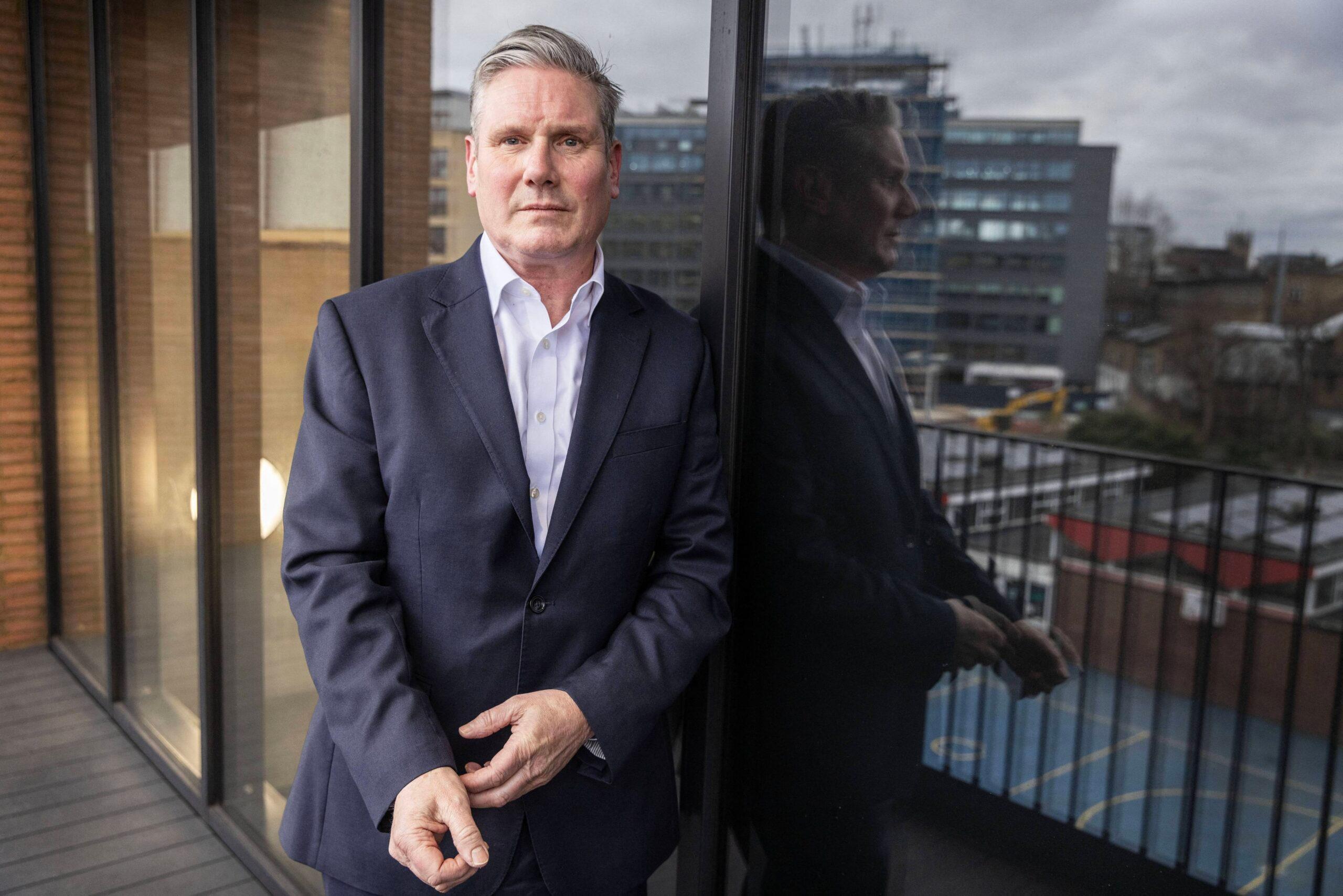 Labour leader, Sir Keir Starmer during an interview with Kate McCann for Times Radio today at the Labour Party HQ.